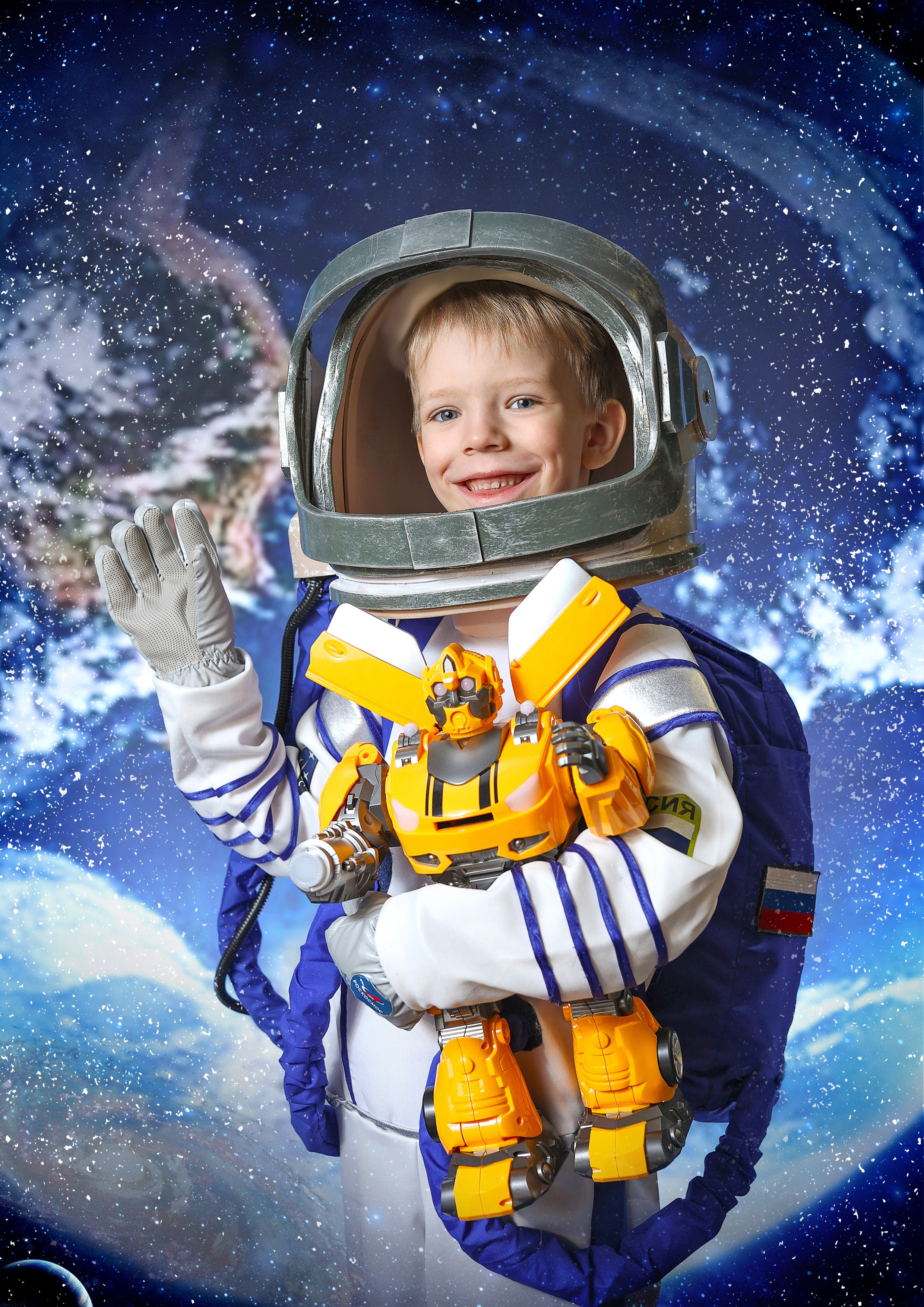 Фотосессия «Новый год в космосе» 2024 год. Фотограф в детский сад Елена Колчева Новокузнецк