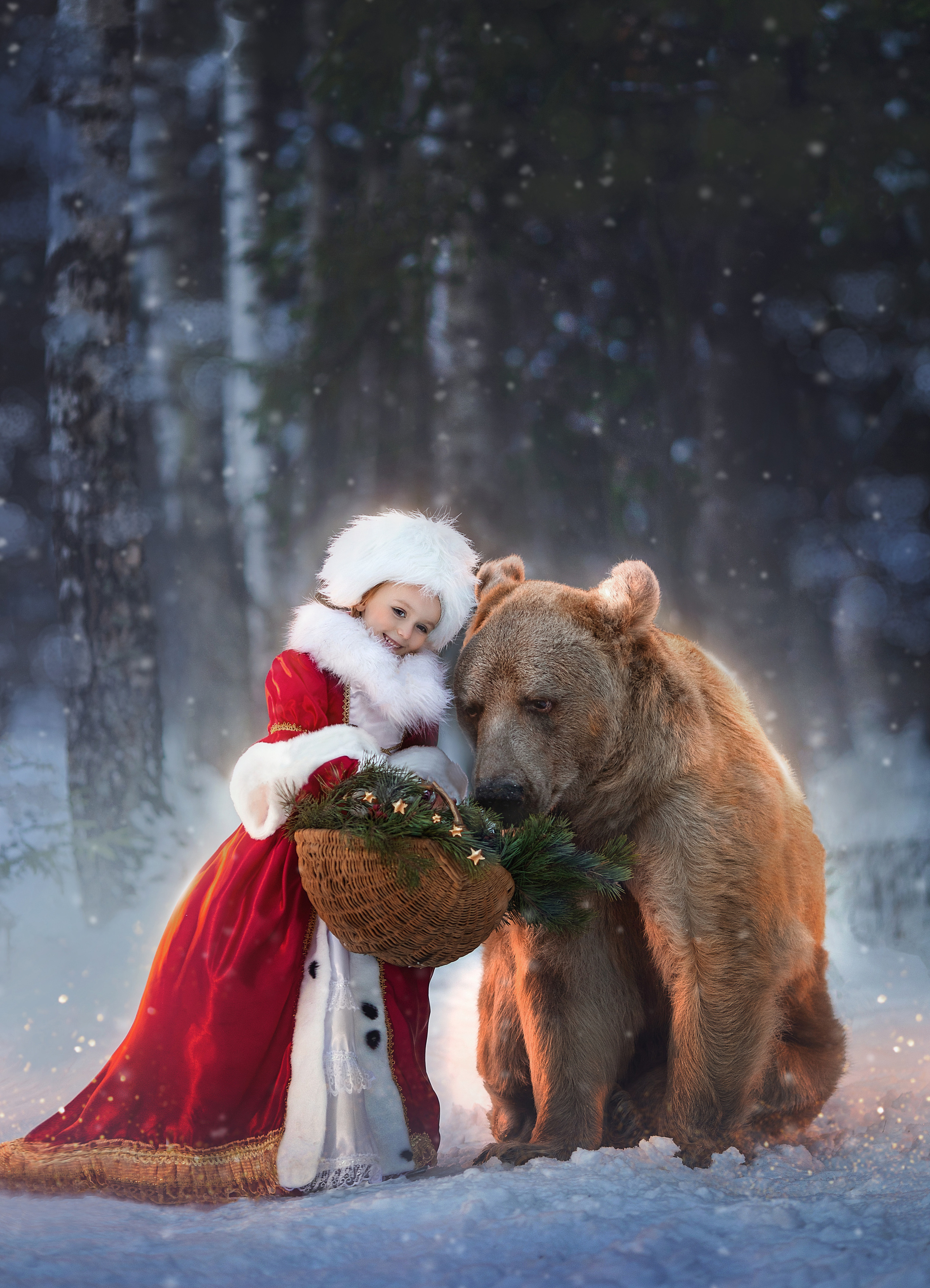 Фотосессия с медведем, съемка с медведем, сказочная Фотосессия, детский фотограф