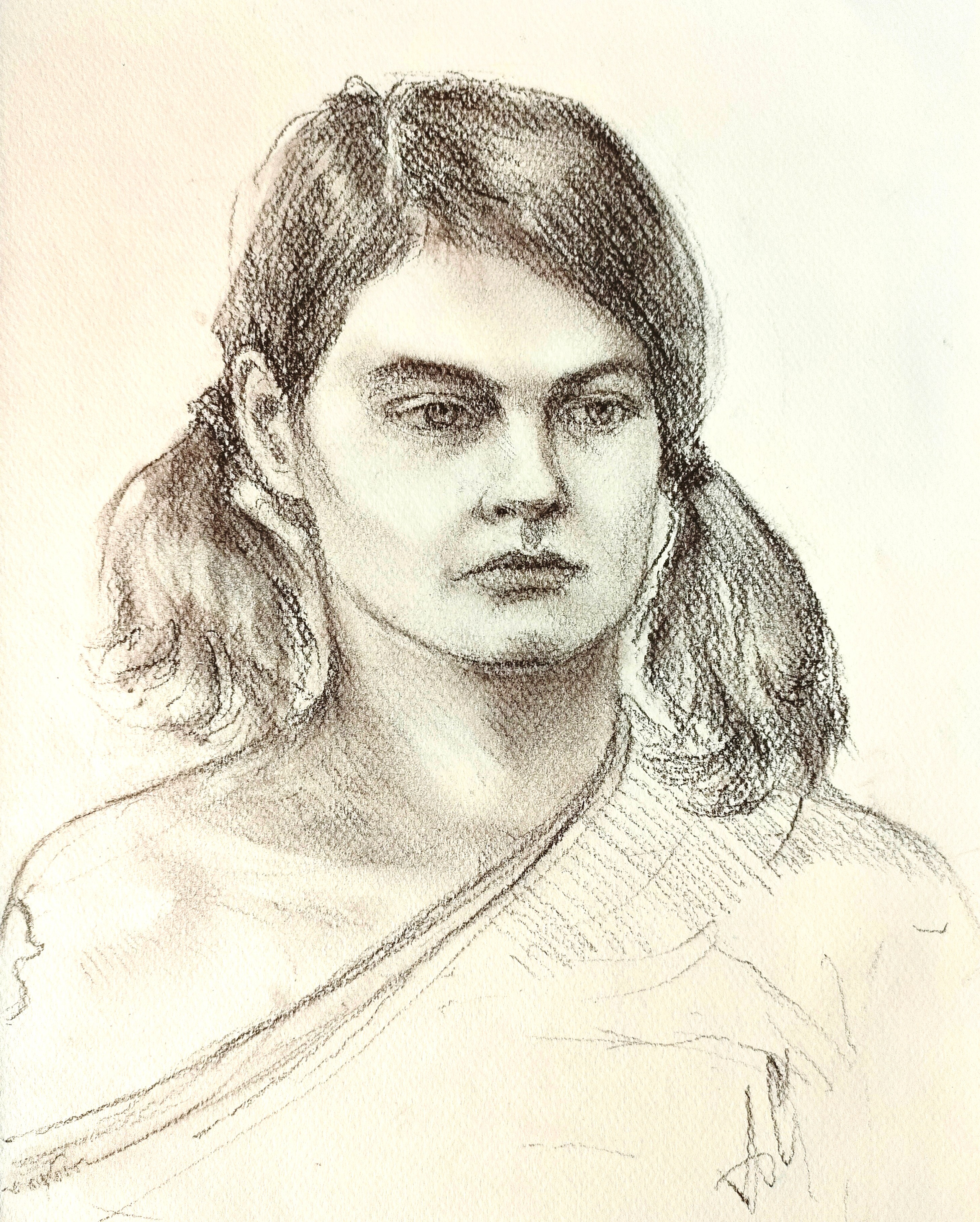 Портрет Сани. Сепия, 2024