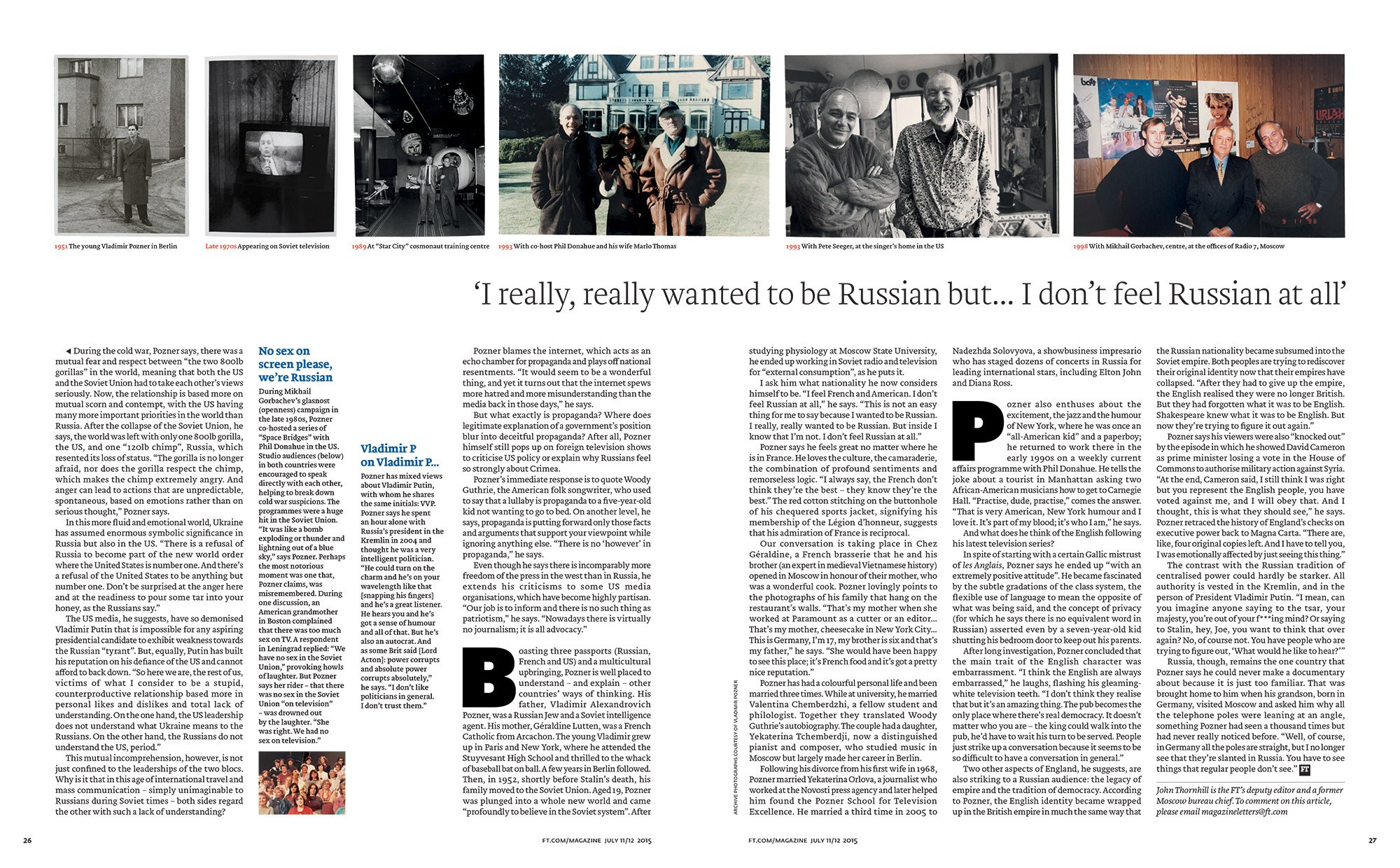 Vladimir Pozner for The Financial Times Magazine. Пётр Антонов