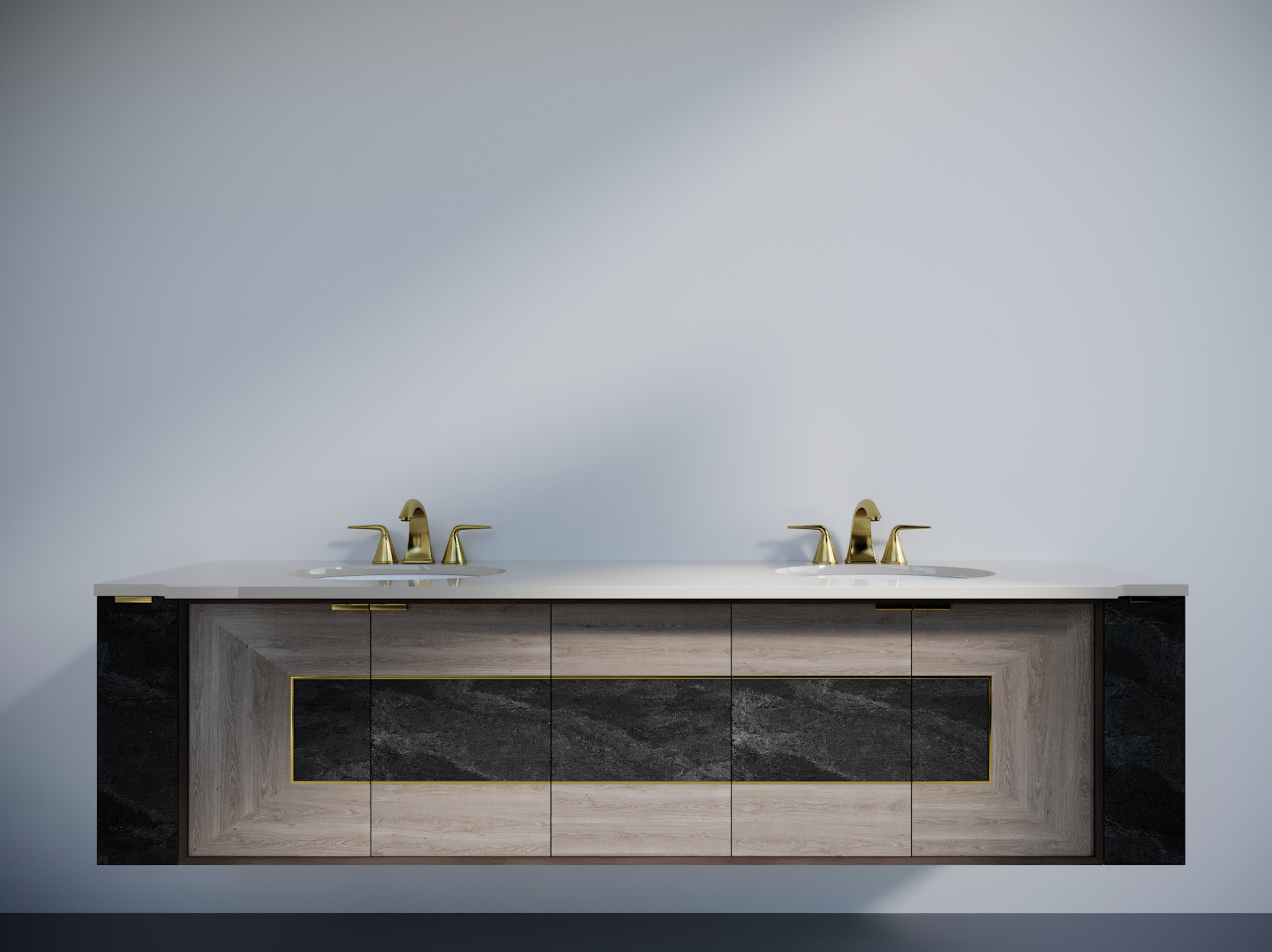 Мебель для ванной комнаты — 3D-визуализация тумб с раковинами. 3Д Визуализация Интерьера и Архитектуры