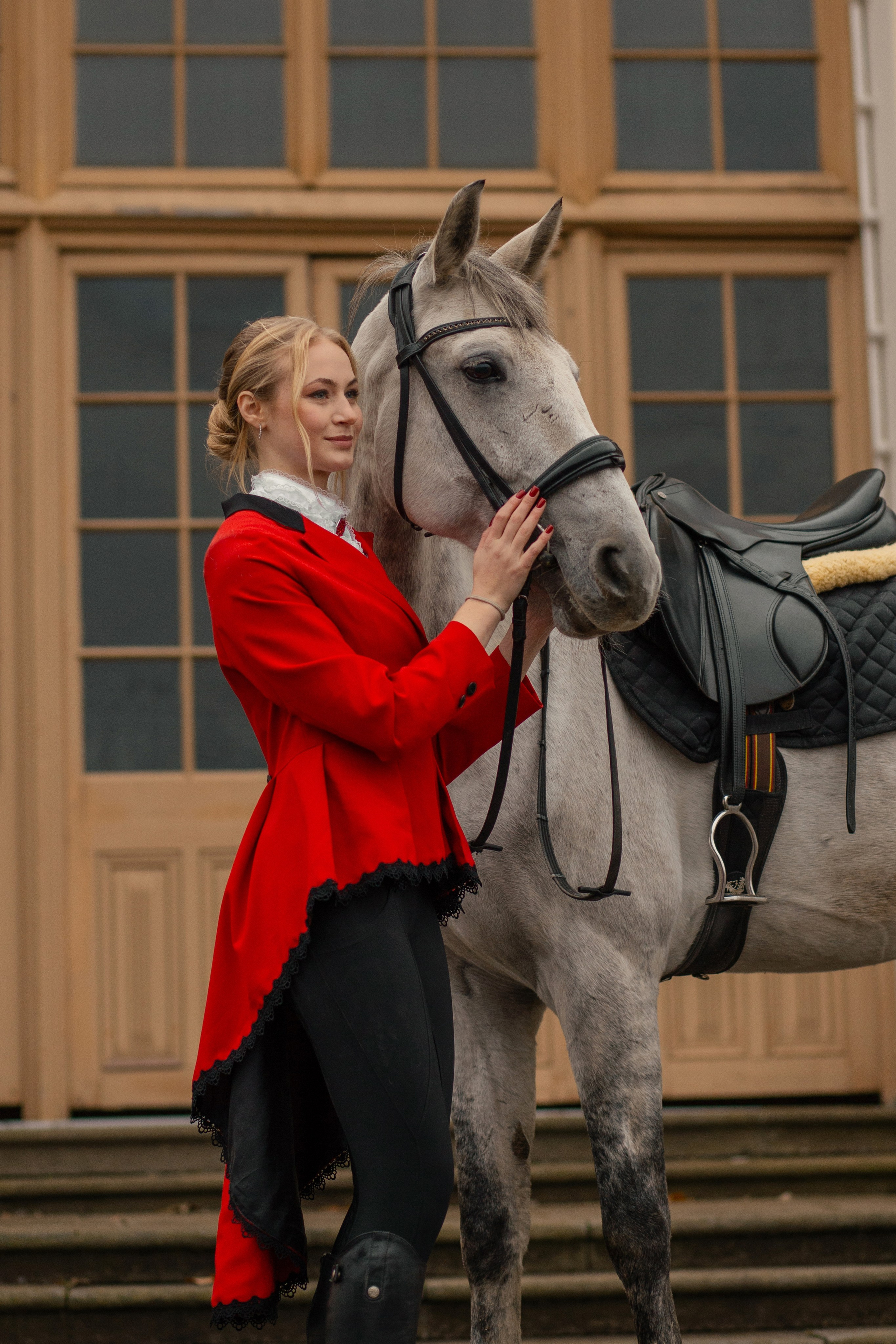 Настя и орловский рысак Павел