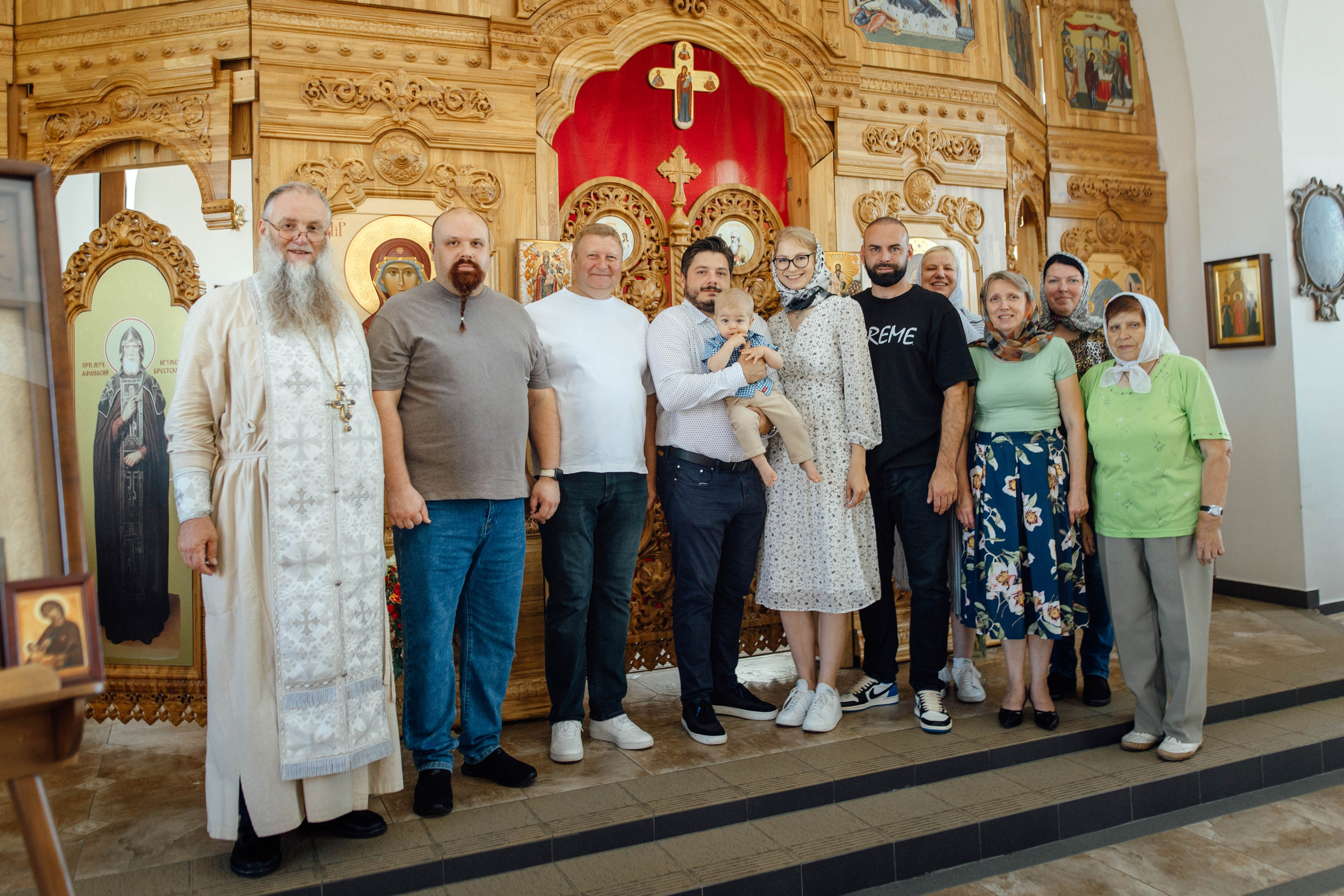 Крещение Энвера (Михаила), д. Колядищи, храм Успения Пр. Богородицы, август 2025