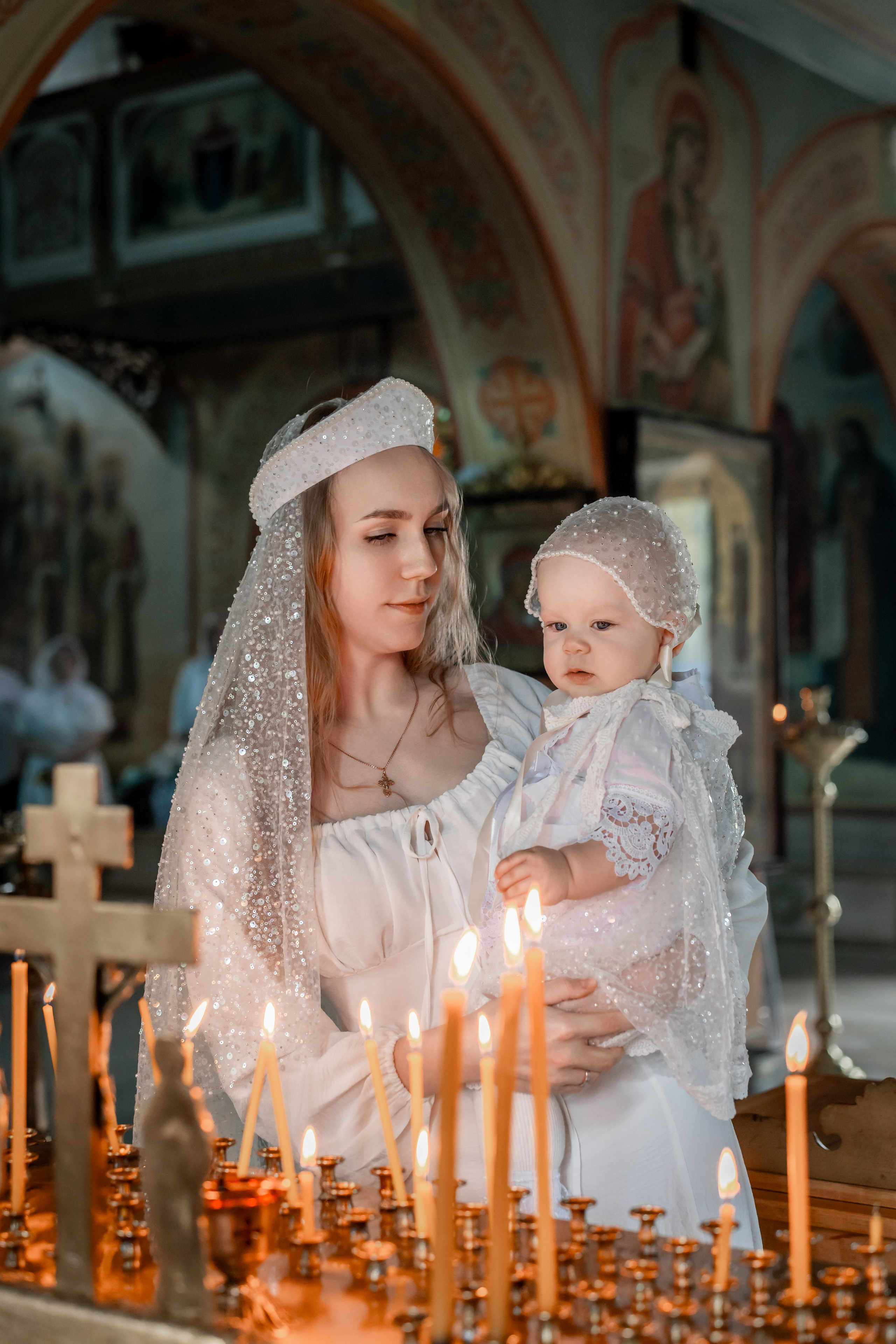 Крещение Таисии в г. Щекино храм в честь иконы Божией матери. Фотограф на Крещение Тула и Венчание в Туле, детский и семейный фотограф