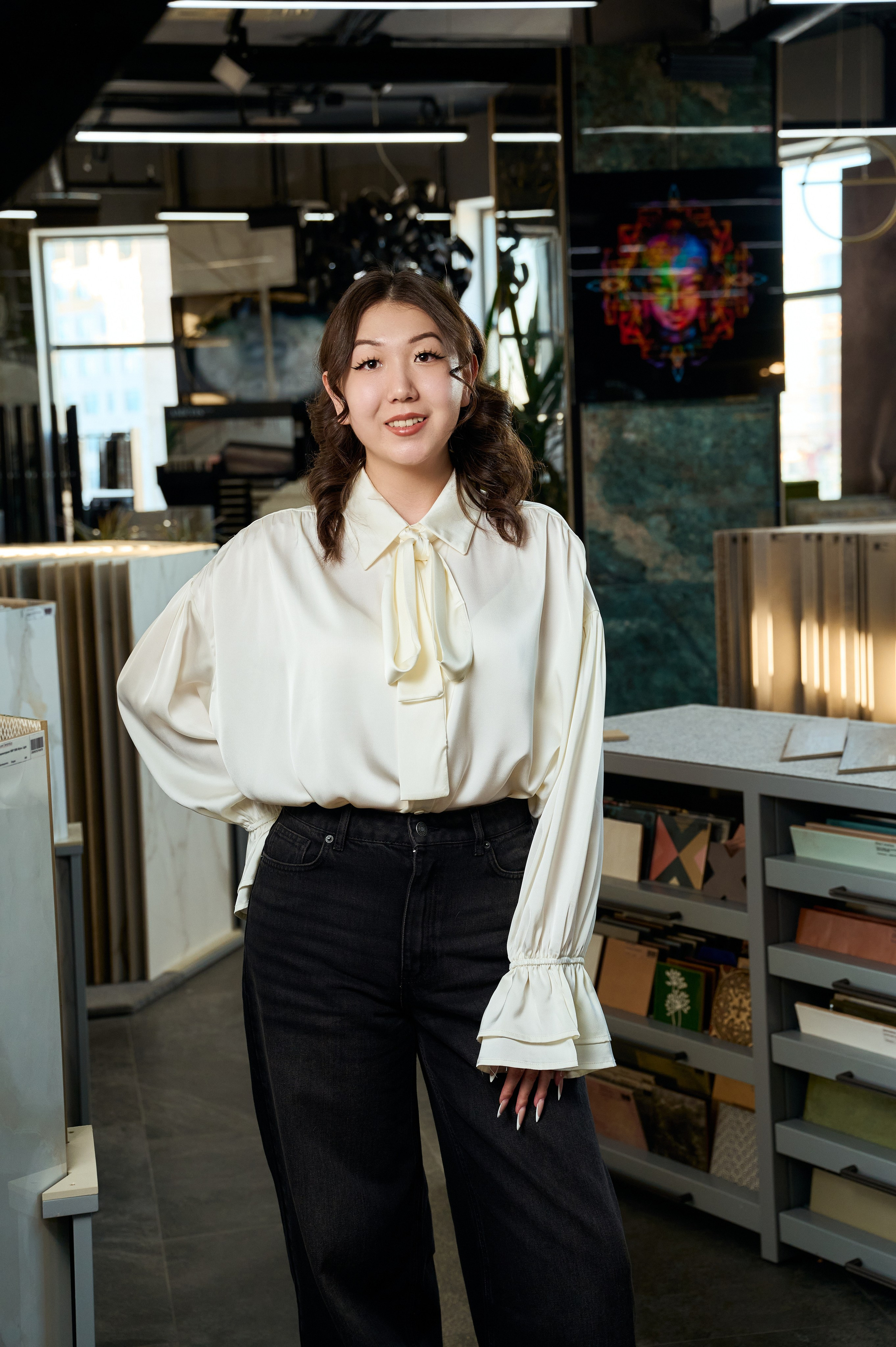 Съёмка сотрудников в салоне магазине по продаже керамической плитки