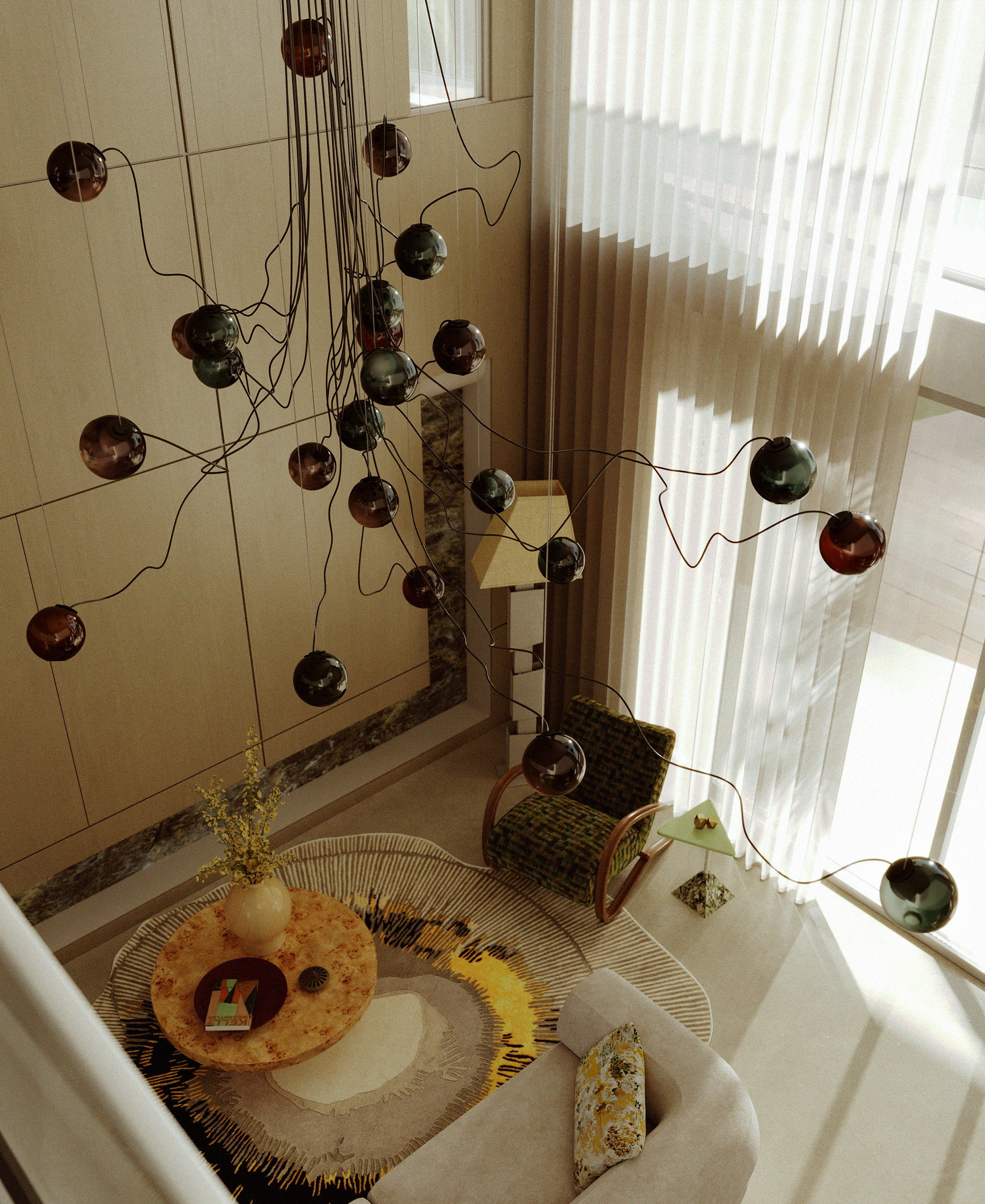 ГОСТИНАЯ В ВИЛЛЕ В ДУБАЕ. 3D визуализация дизайна интерьера. 3D interior design visualizer