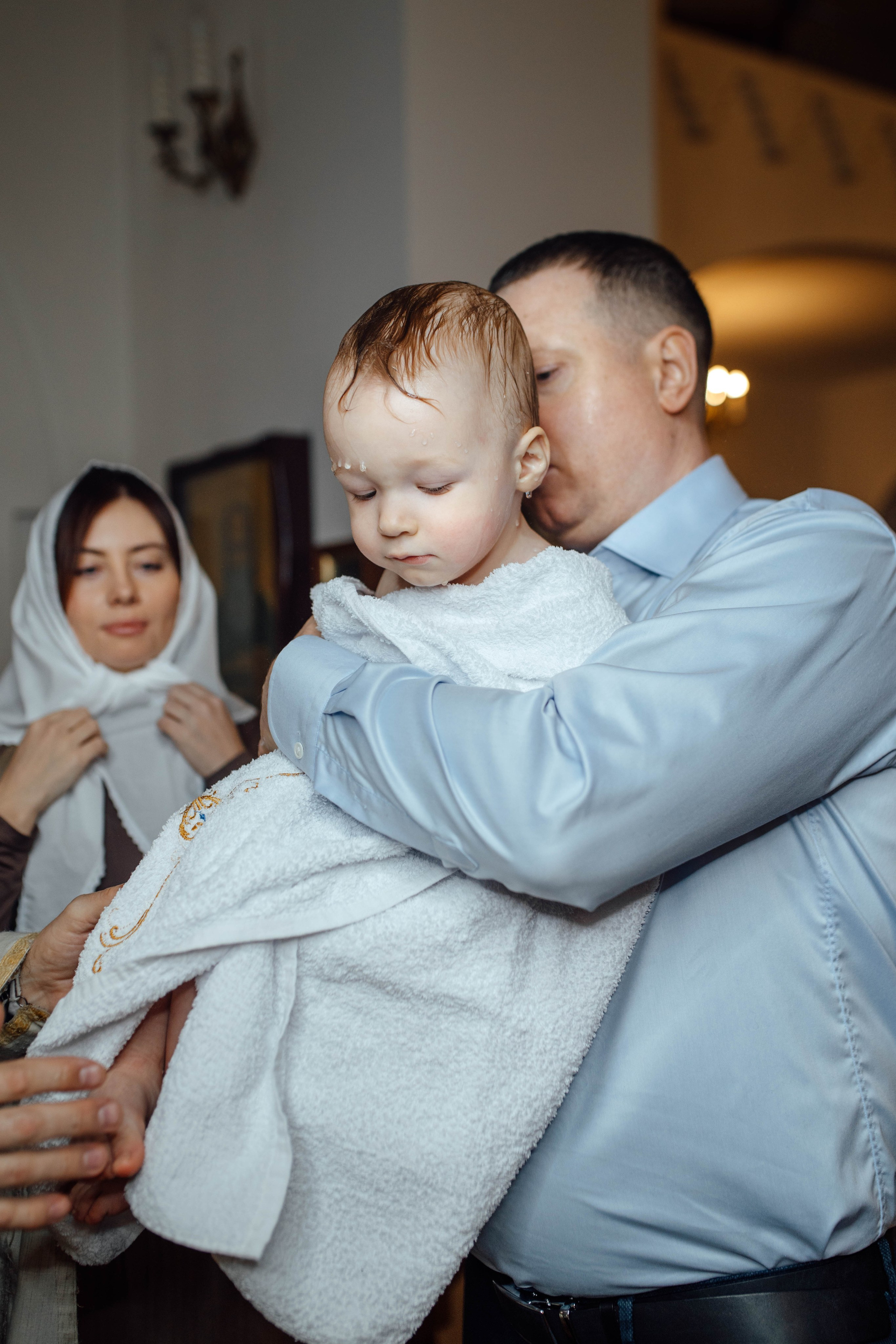 Таинство крещения Льва, храм Вознесения Господня, Ждановичи, февраль 2025