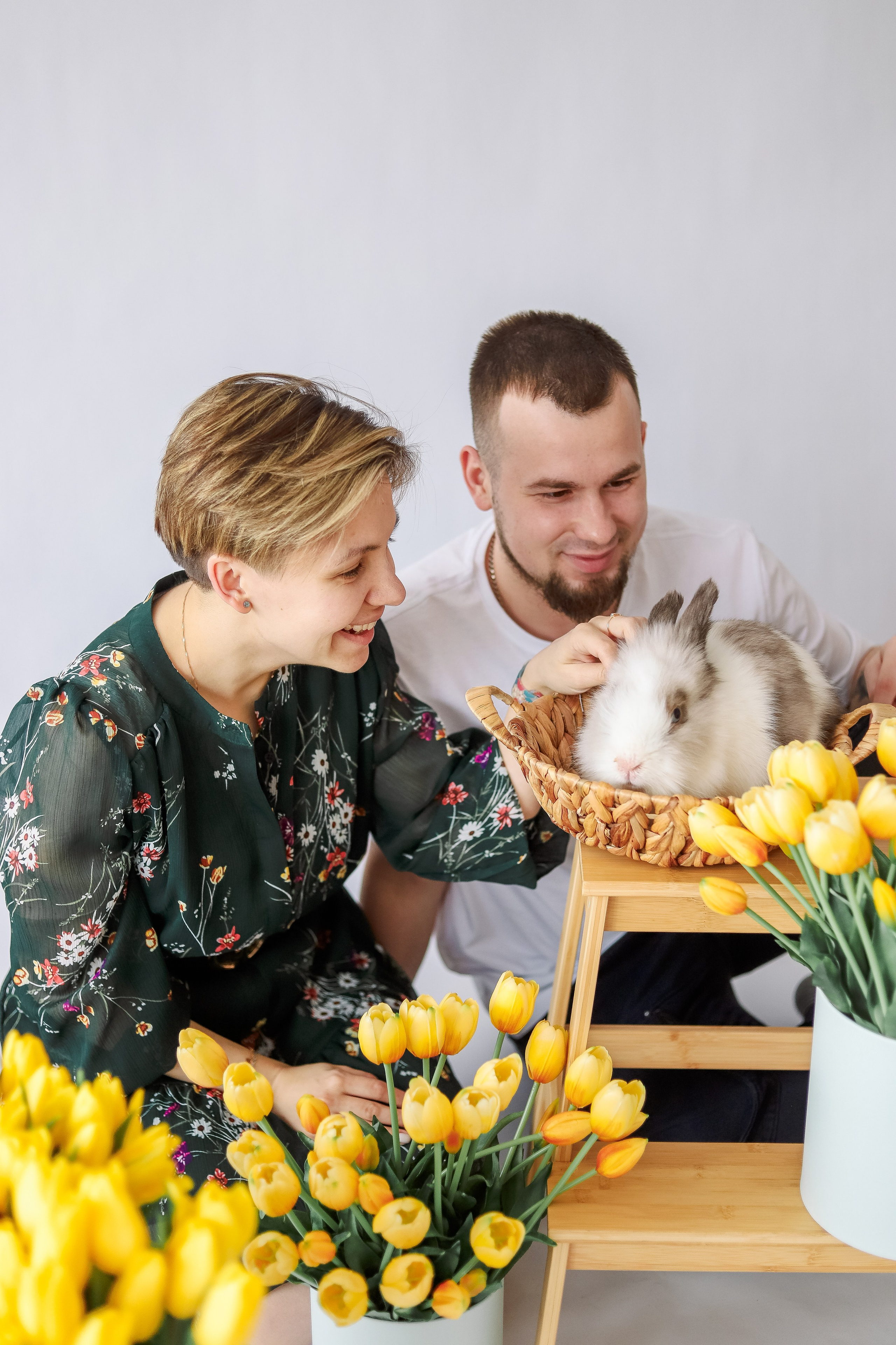 Ваня и Маруся — живые цветы + кролик. Kate Bunny | фотограф и видеограф в Люберцах