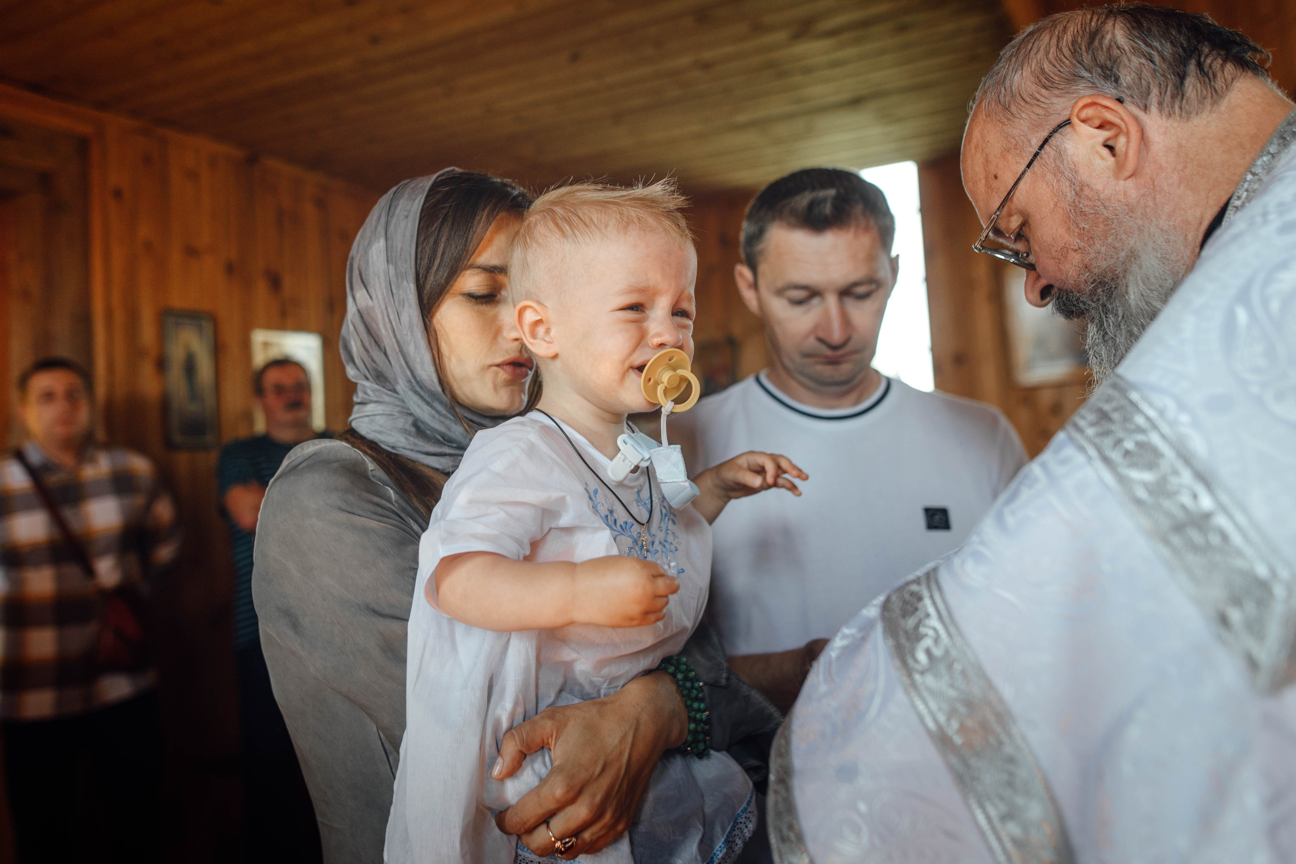 Крещение Тимофея, д. Киевец, храм Святой Троицы, август 2025