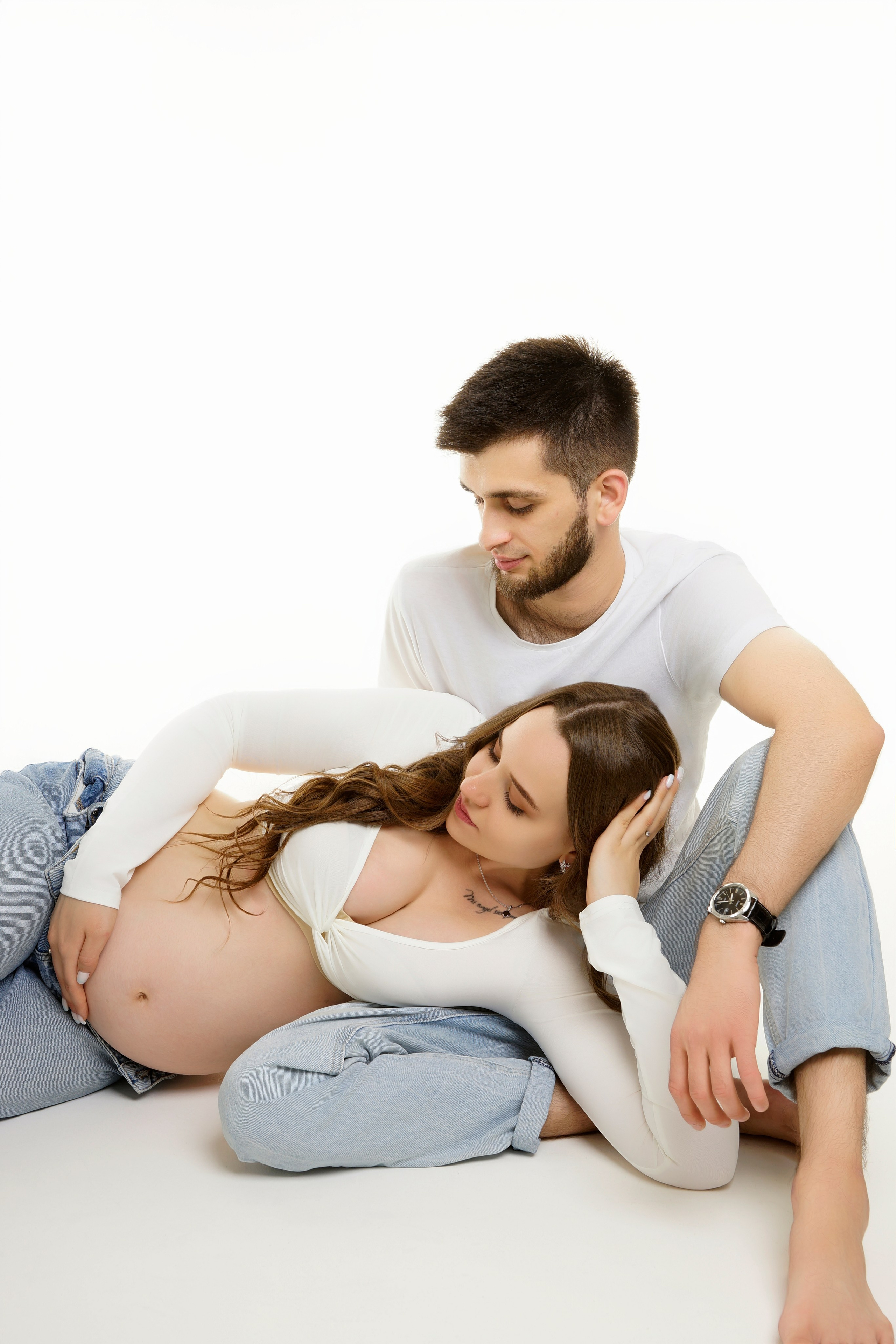 Съёмка беременности в моей фотостудии «НЕБО». Женский фотограф в Химках Алёна Ленёва