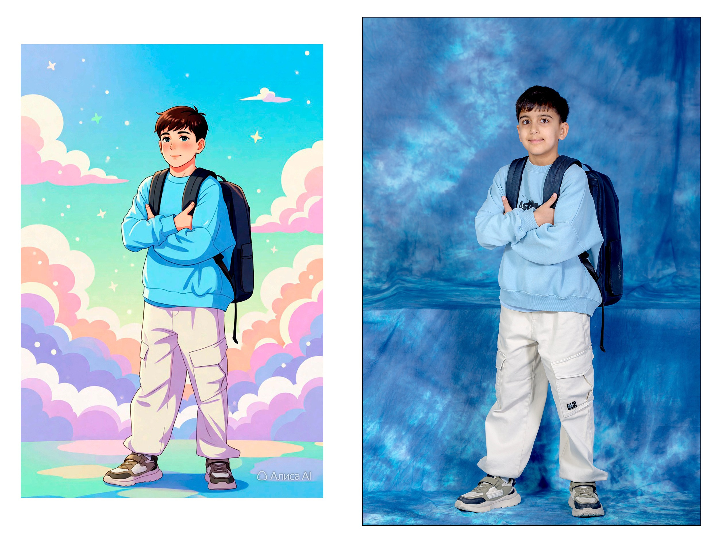 4А в СТУДИИ + АНИМЕ от ИИ Алиса. Семейный фотограф в Новороссийске Игорь Белослюдцев