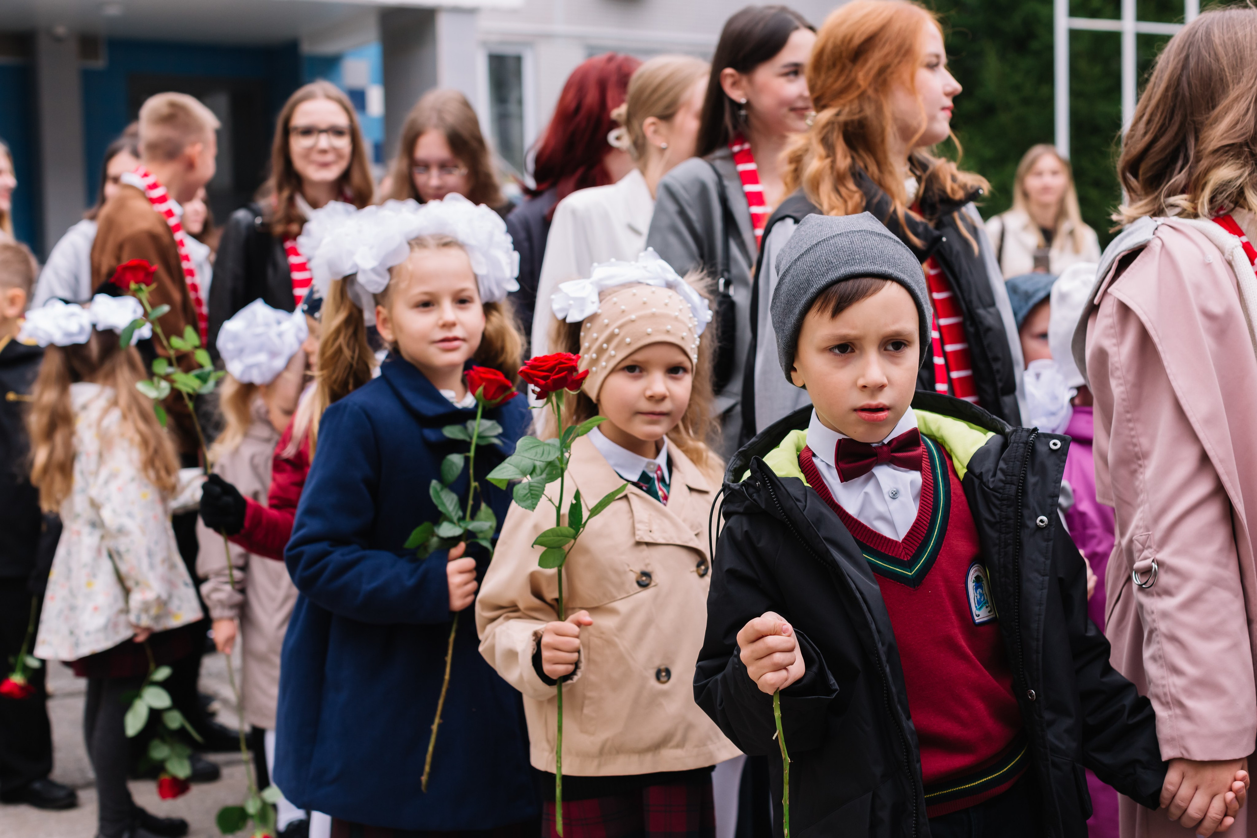 Фотограф для школы, линейка, 1 класс. Семейный и детский фотограф в Новосибирске Алёна Малахова