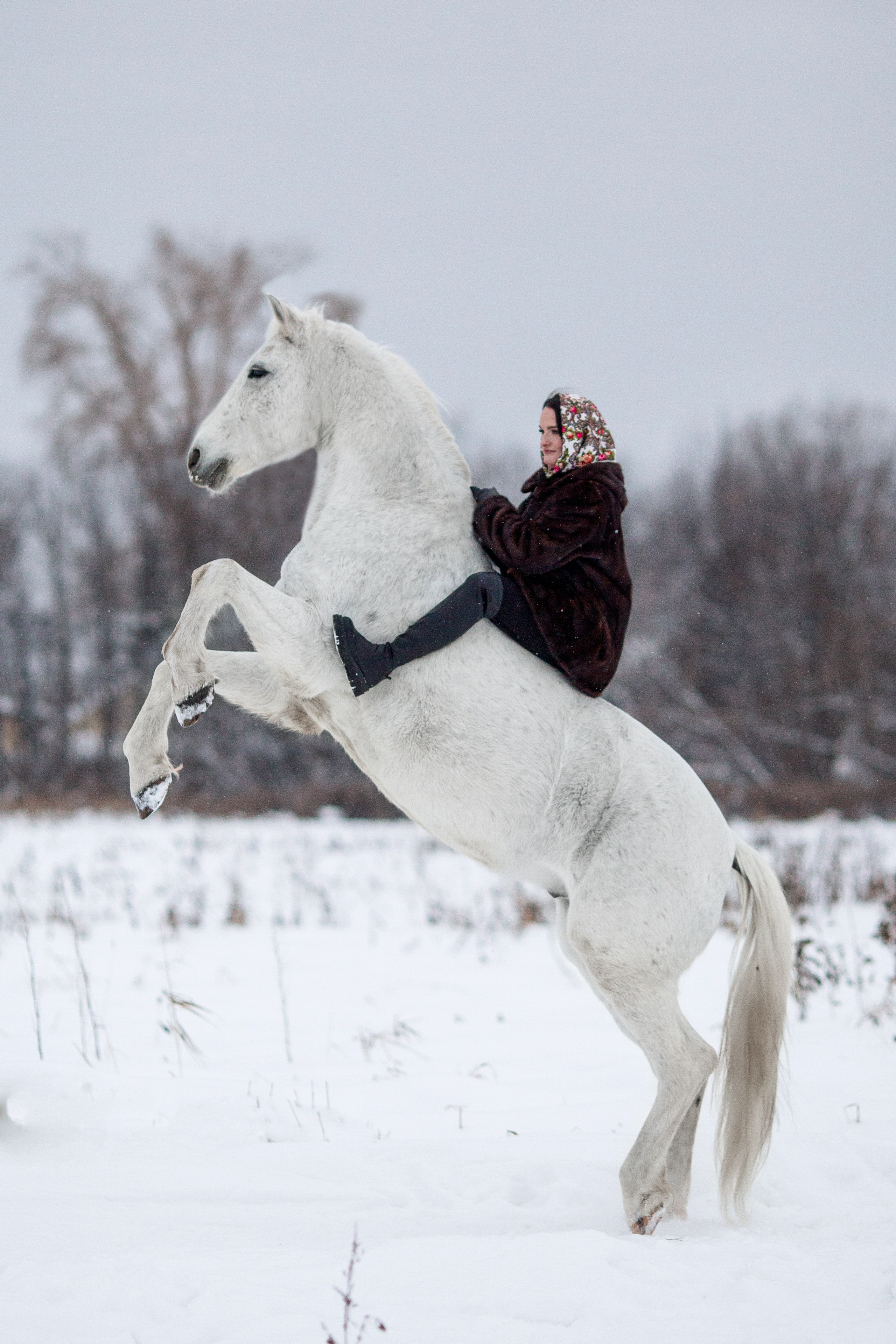 Фотосессия в дубленке зимой