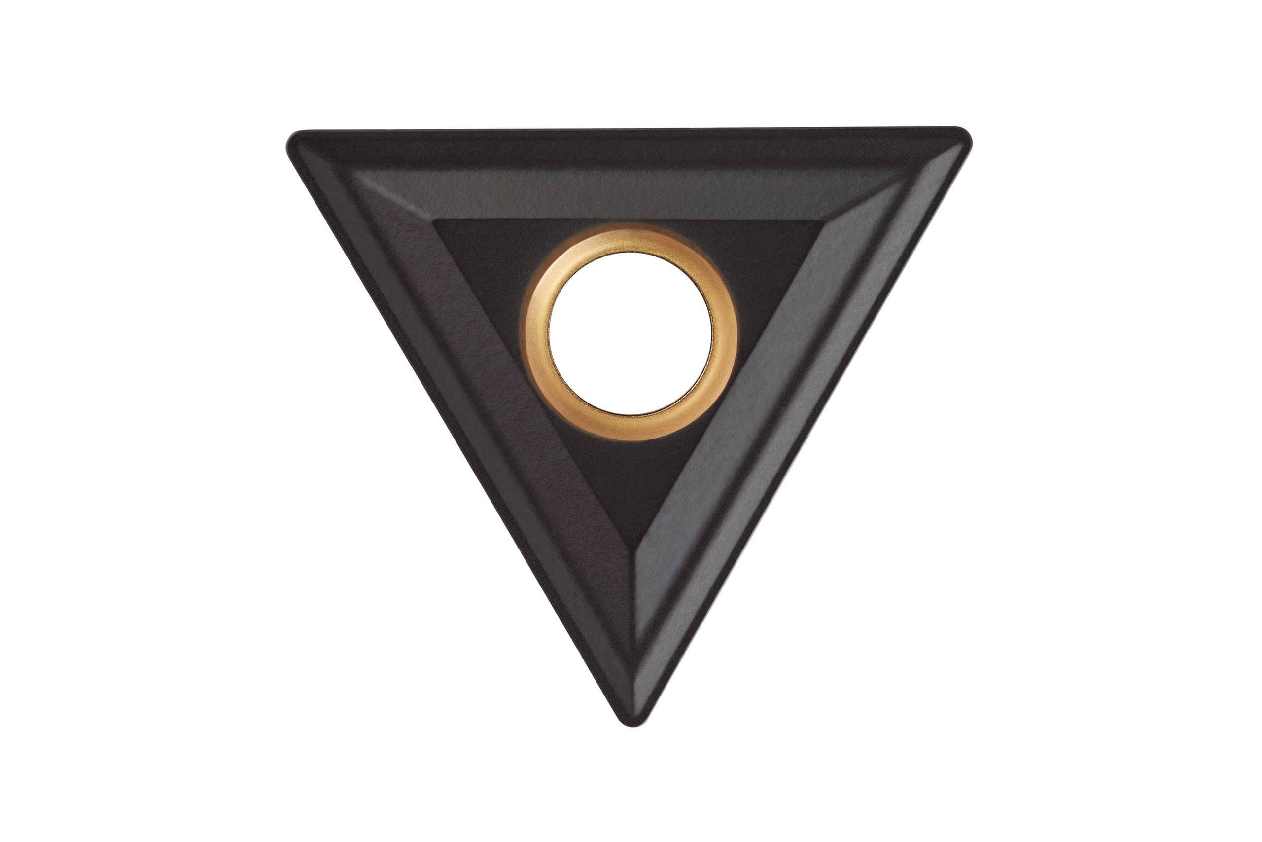 Макросъемка трехгранной режущей пластины, сверху