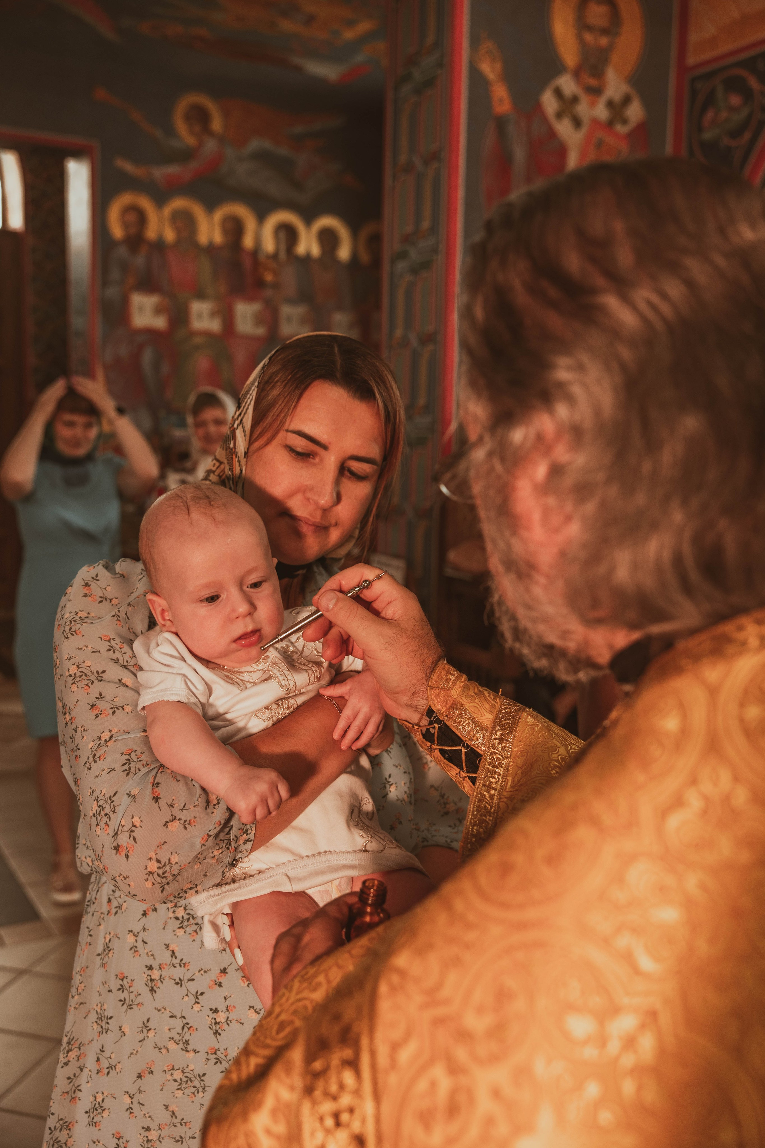 Семья на крещении