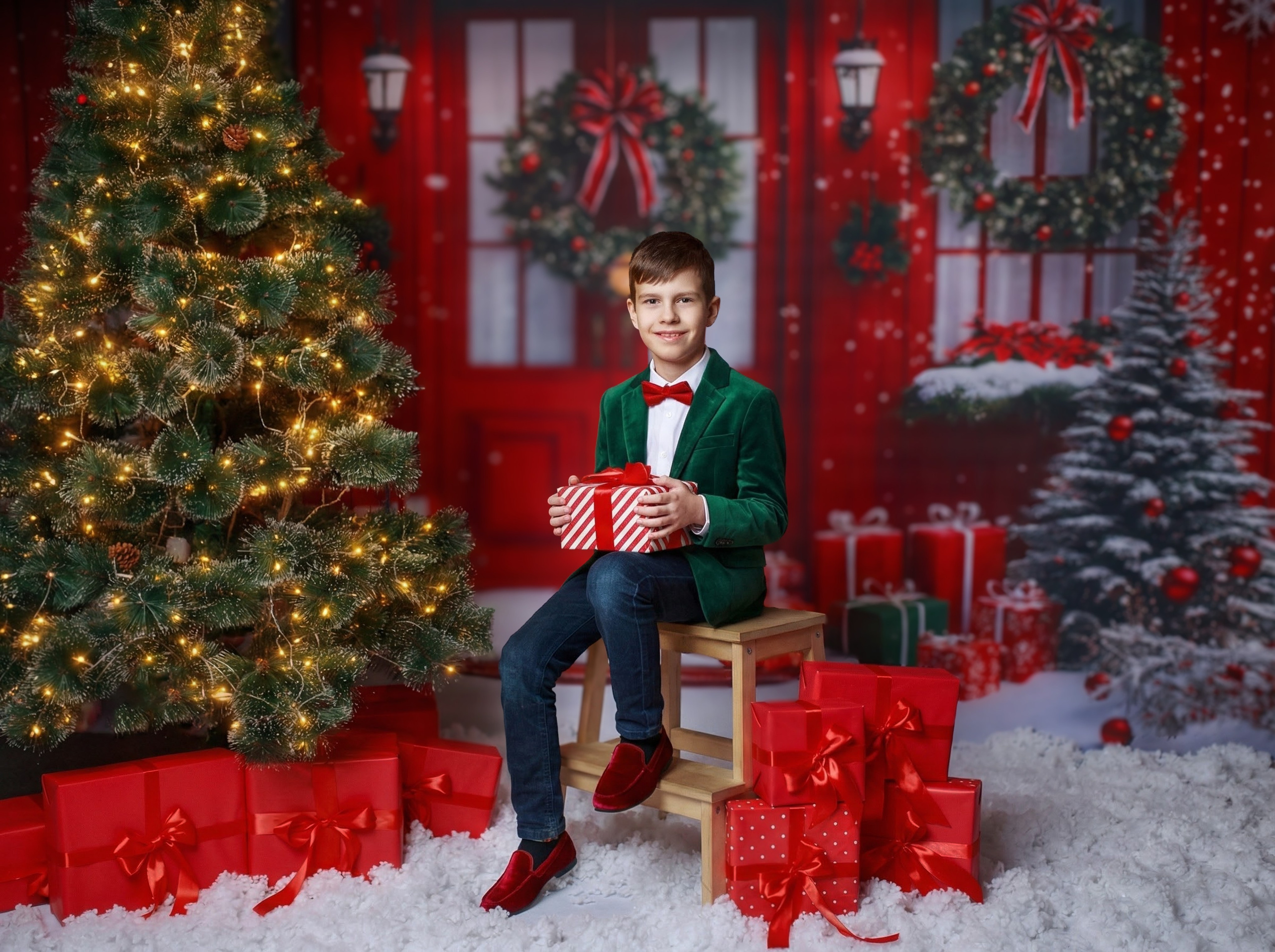 Новогодние съёмки в киношколе «Отправная точка». Фотограф новорожденных и деток до года в Москве и Подмосковье Царева Т