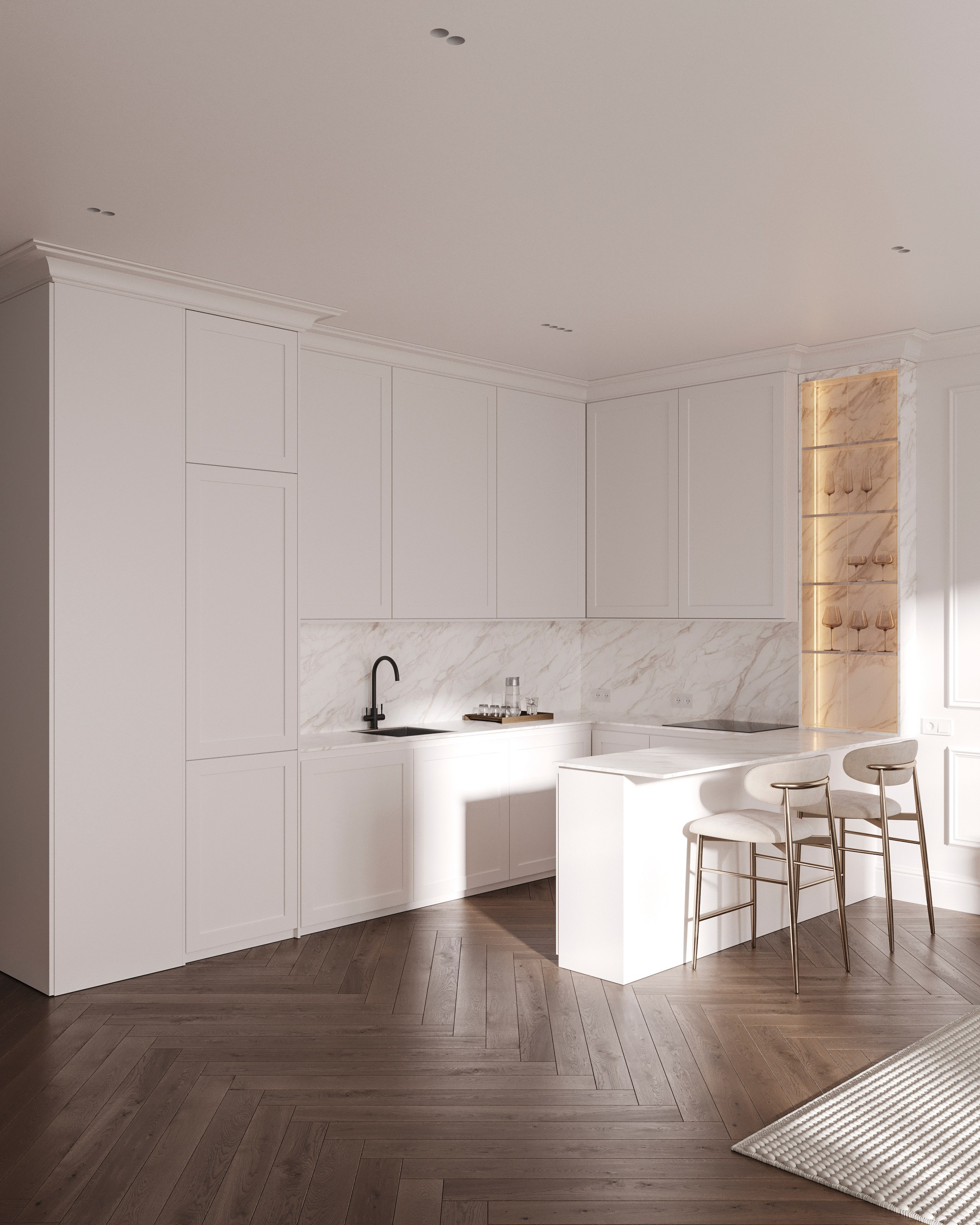 MODERN ELEGANCE | CONCEPTUAL PROJECT. Interior Visualization by Valerie Stetyukevich