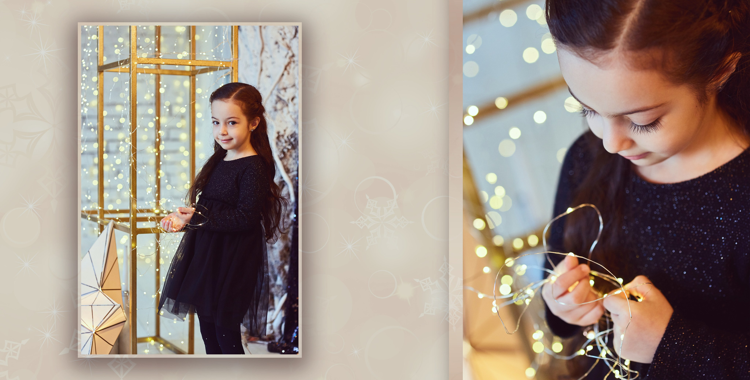 Трое красивых деток в стильном новогоднем интерьере. Фотохудожник Наталия Кирсанова