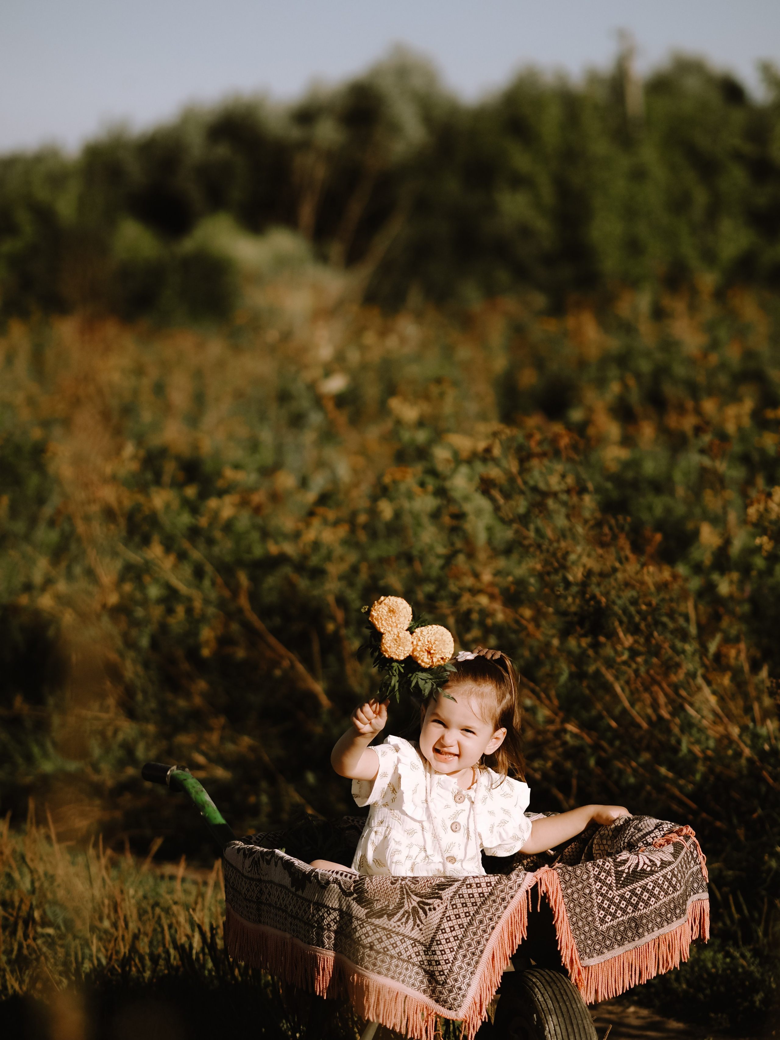 Гоняться по полю на тачке с мамой и папой. Обижаться. Смеяться. Фотограф Рязань. Семейный Свадебный фотограф