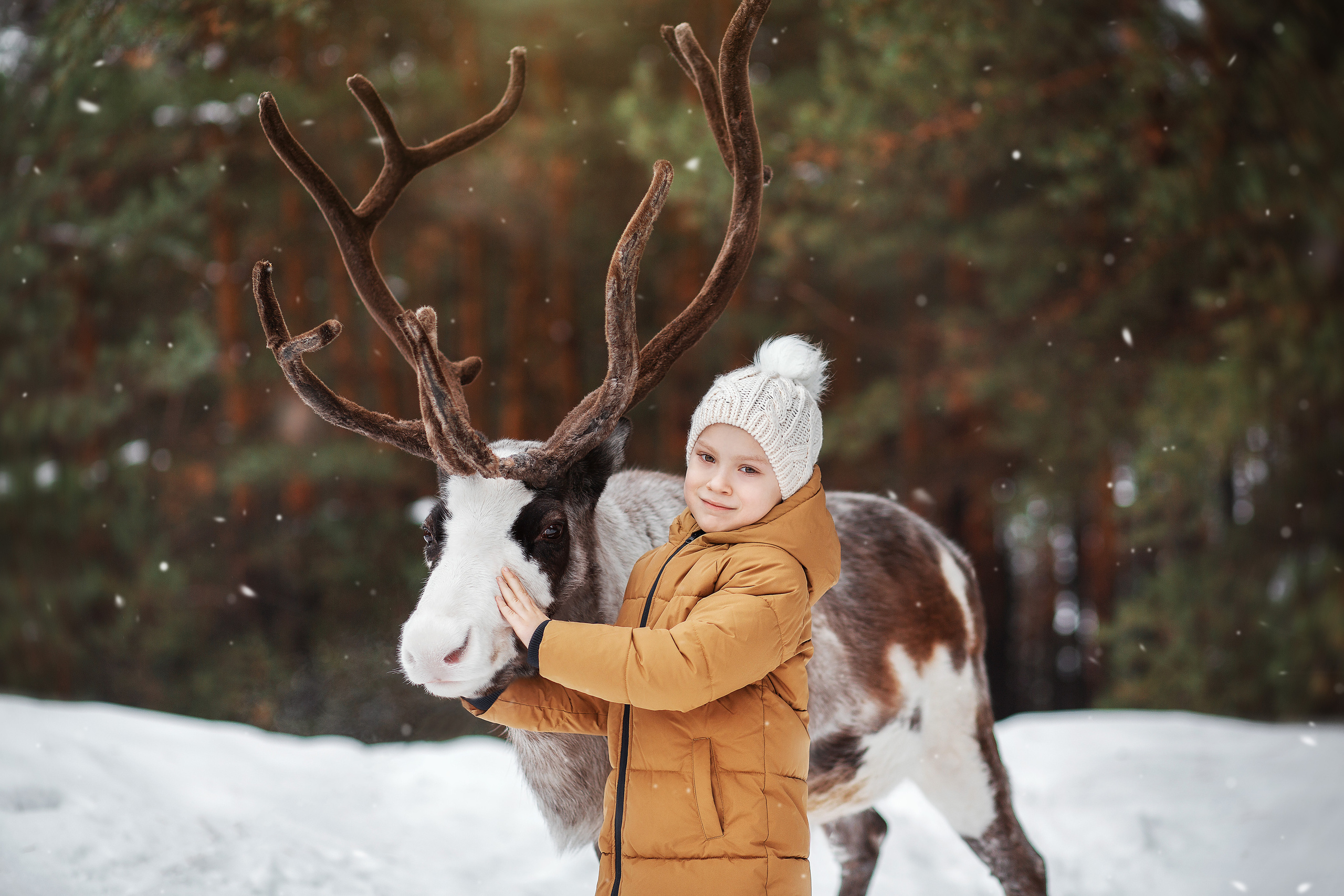 Съёмки с оленем. Фотограф беременности и семейный фотограф в Нижнем Новгороде Мила Шелест