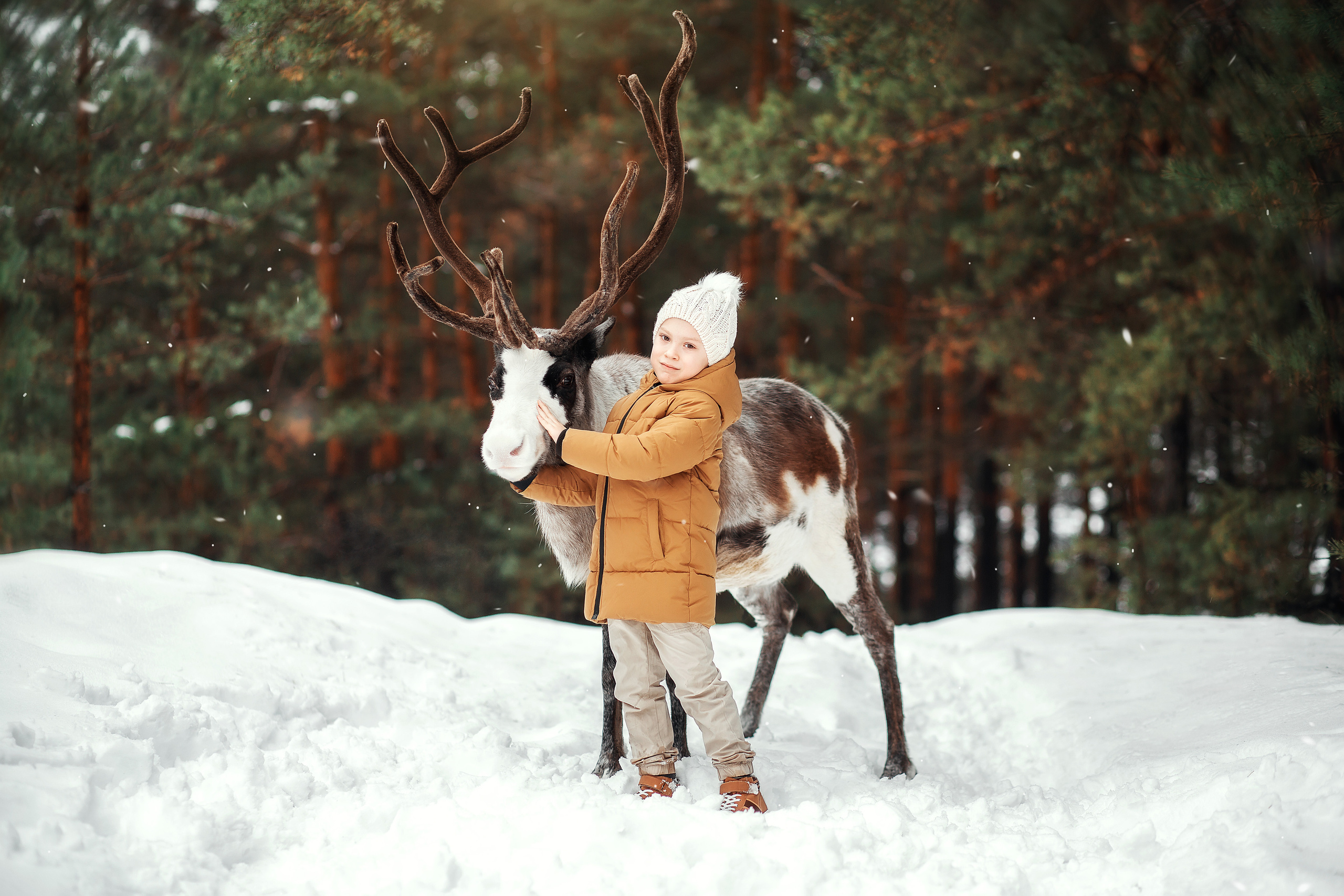 Съёмки с оленем. Фотограф беременности и семейный фотограф в Нижнем Новгороде Мила Шелест