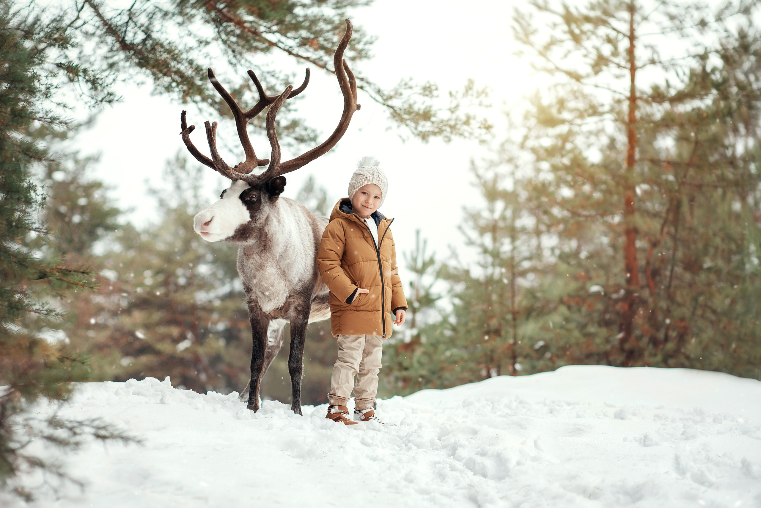 Съёмки с оленем. Фотограф беременности и семейный фотограф в Нижнем Новгороде Мила Шелест