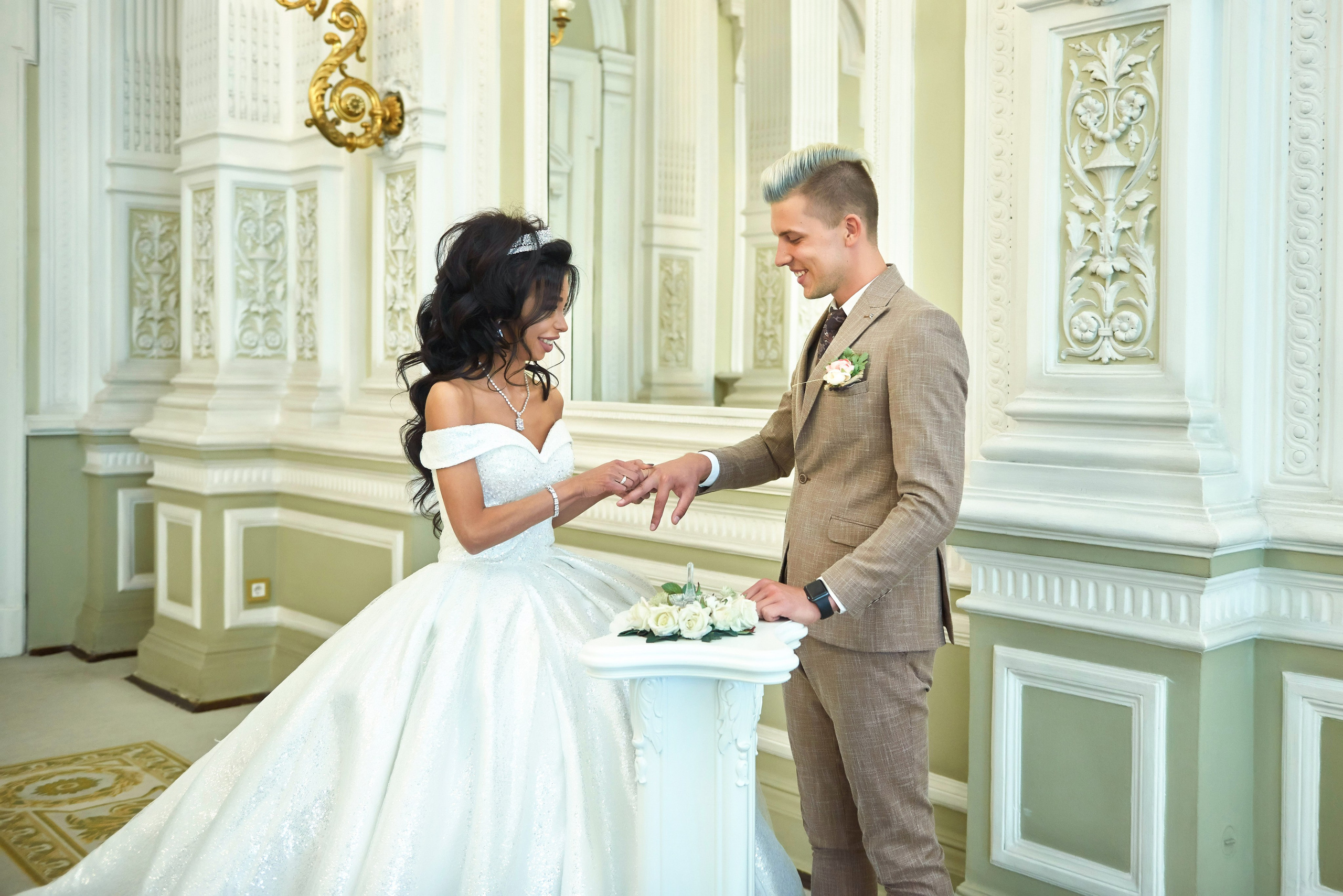 Михаил и Анна (Первый Дворец Бракосочетания России на Английской набережной 28). Портретный, семейный и свадебный фотограф в Санкт-Петербурге и в Пушкине Ширяев Денис