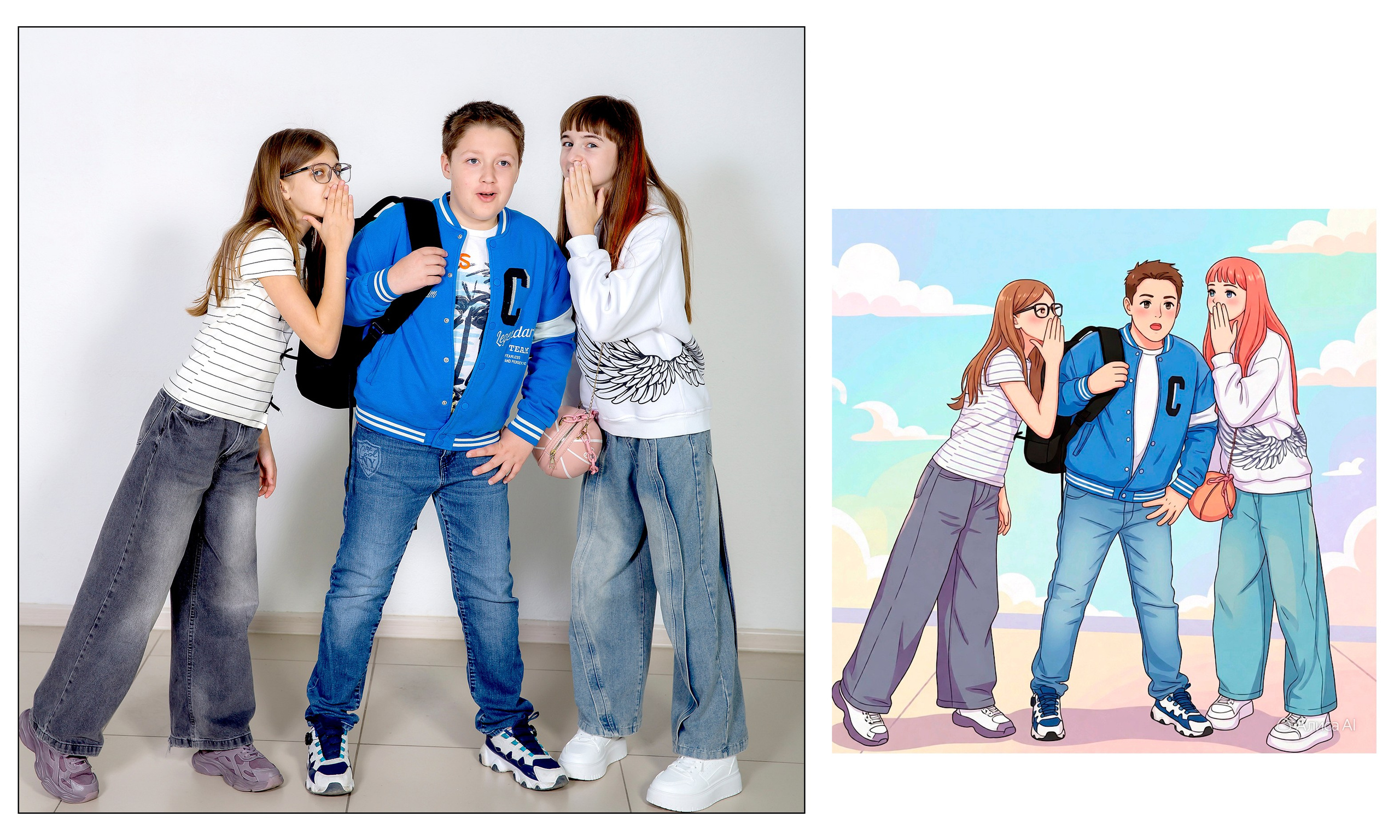 4А в СТУДИИ + АНИМЕ от ИИ Алиса. Семейный фотограф в Новороссийске Игорь Белослюдцев