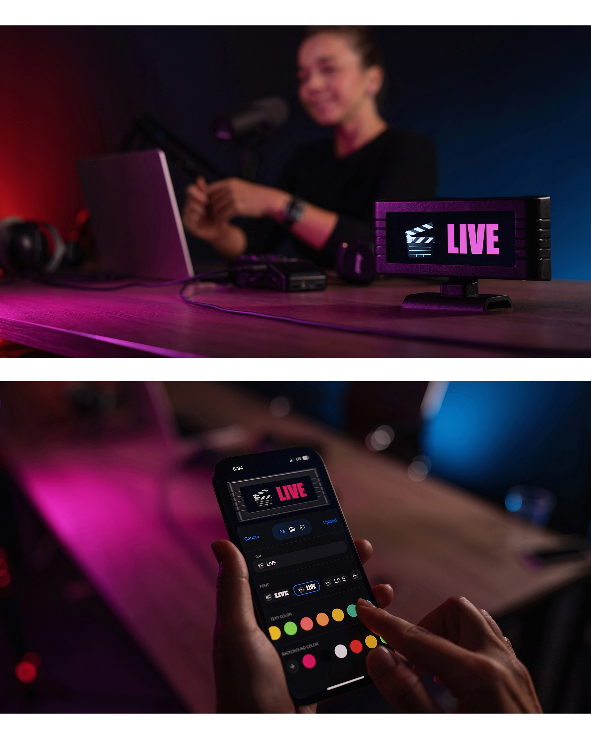 девушка на записи подкаста фото для продвижения