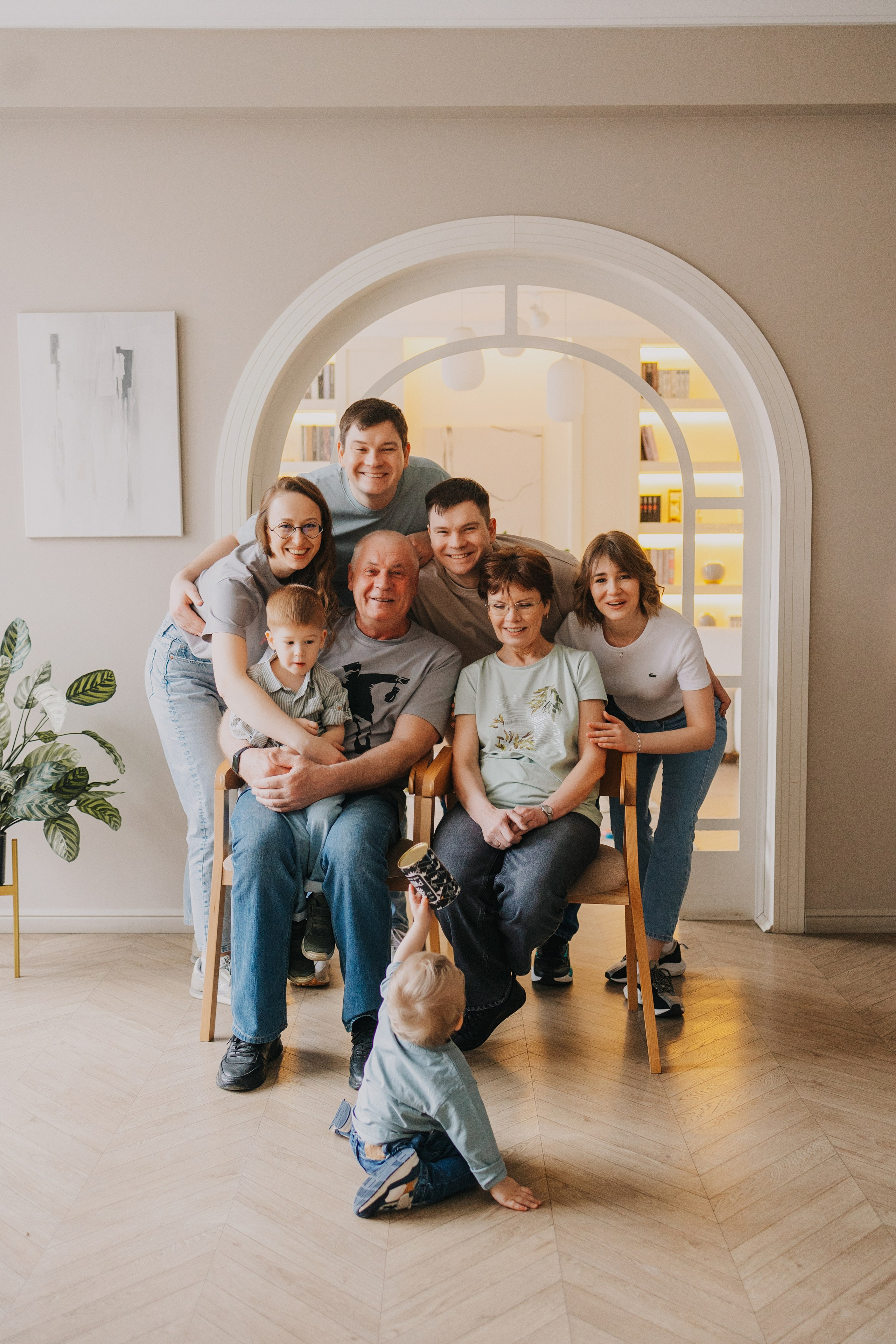 Большая семья. Домашняя фотосессия