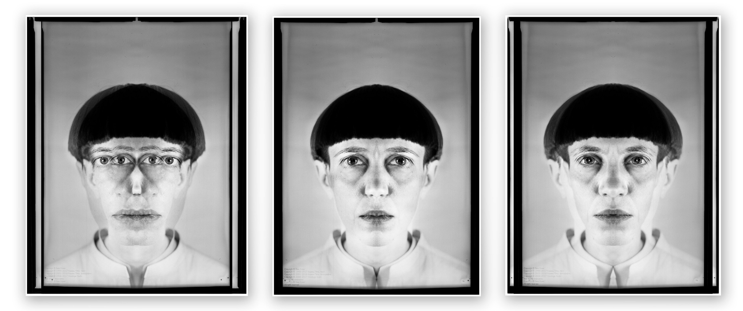 Концептуальная фотография, широкий формат на листовую плёнку Ilford Delta 100, формата 9×12 см. Мультиэкспозиция в момент печати не съемки. Портретный и художественный фотограф в Москве Пётр Корень