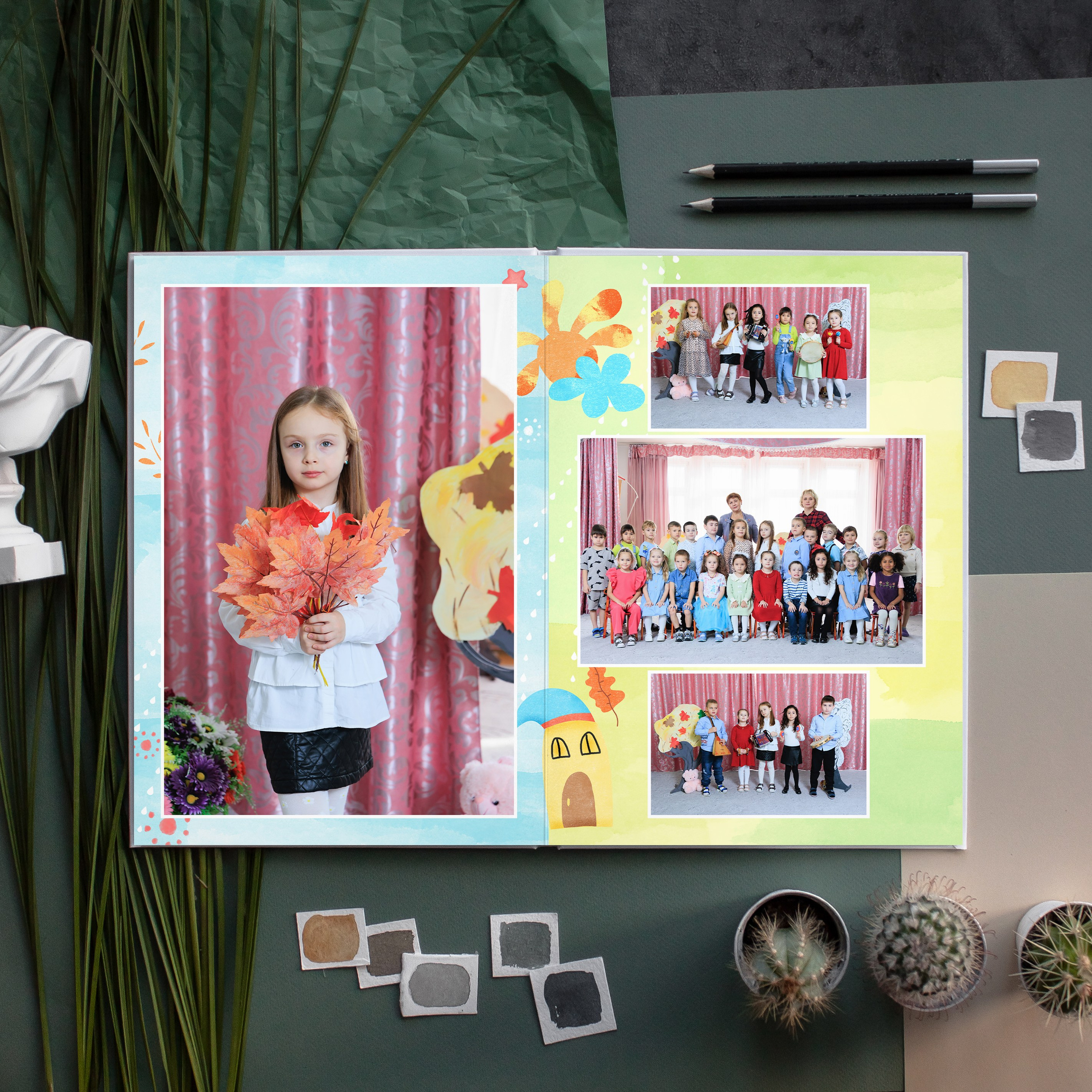 ЛАЙТ 3 разворота. Выпускные альбомы для детского сада и школы в Москве