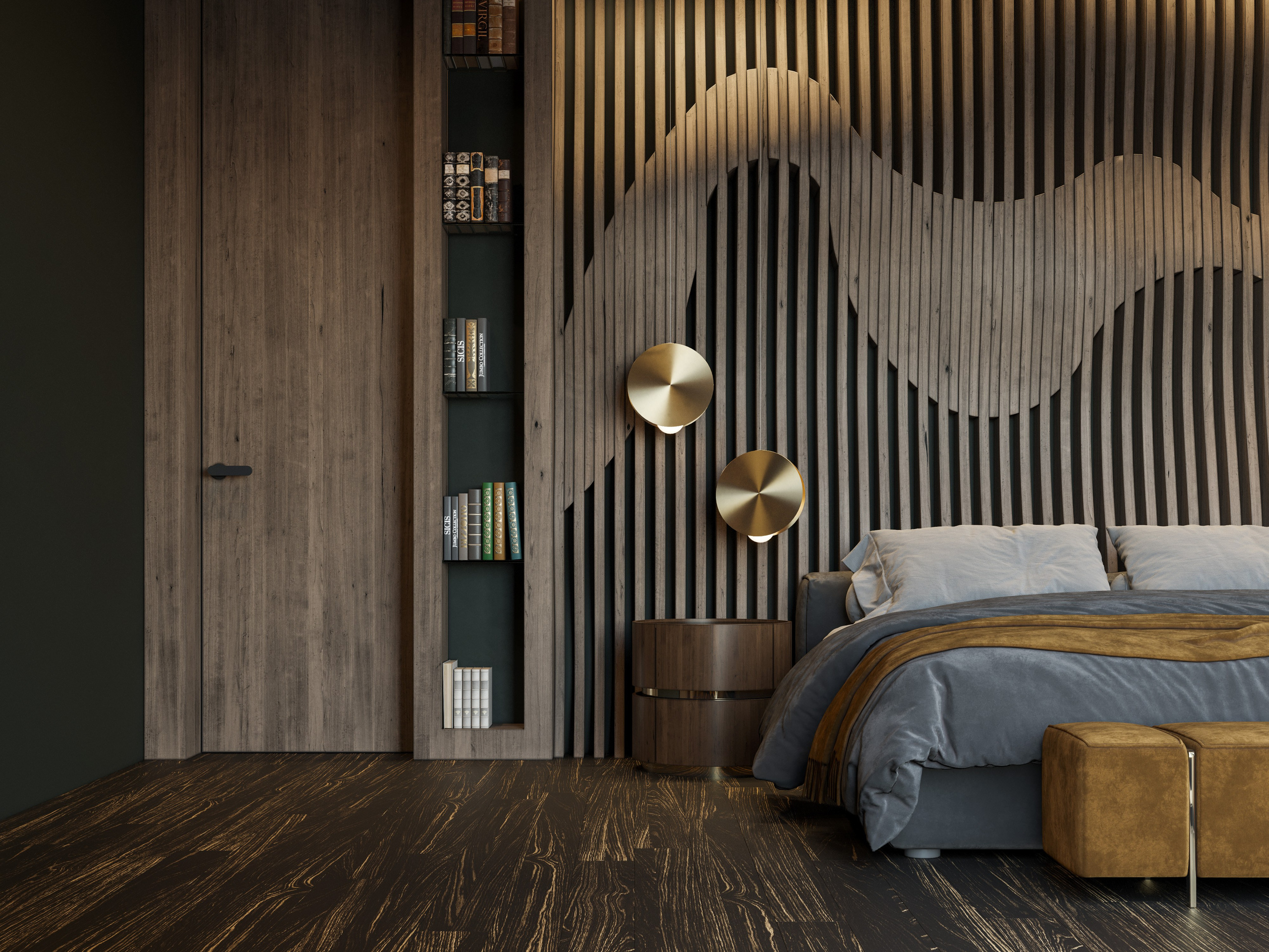 Темный Минимализм: 3D Визуализации Загородного Дома с Деревянной Отделкой. Визуализатор интерьера в Москве | Брагин Кирилл