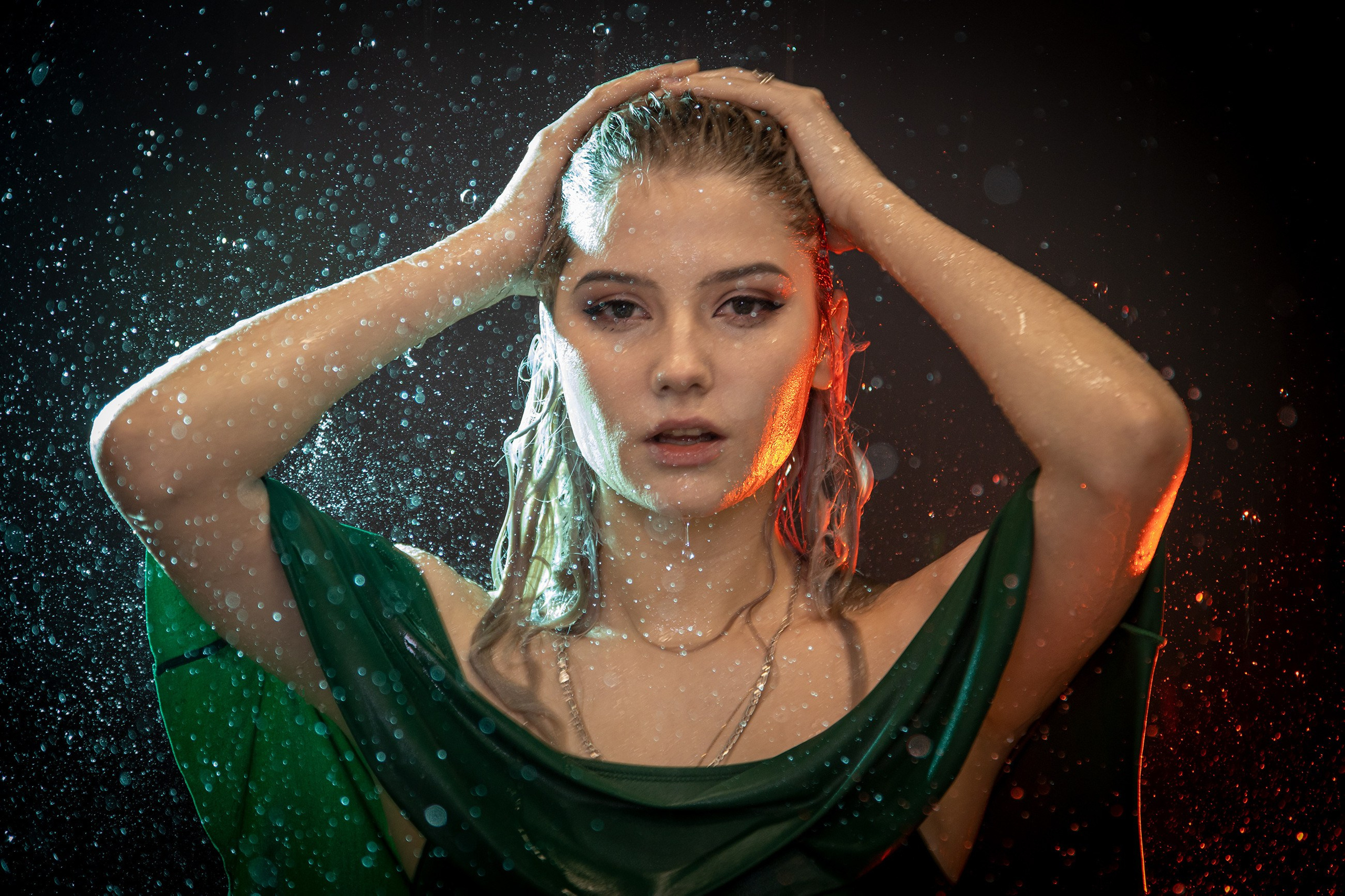 Женский портрет аква зона капли вата глаза Кемерово портрет