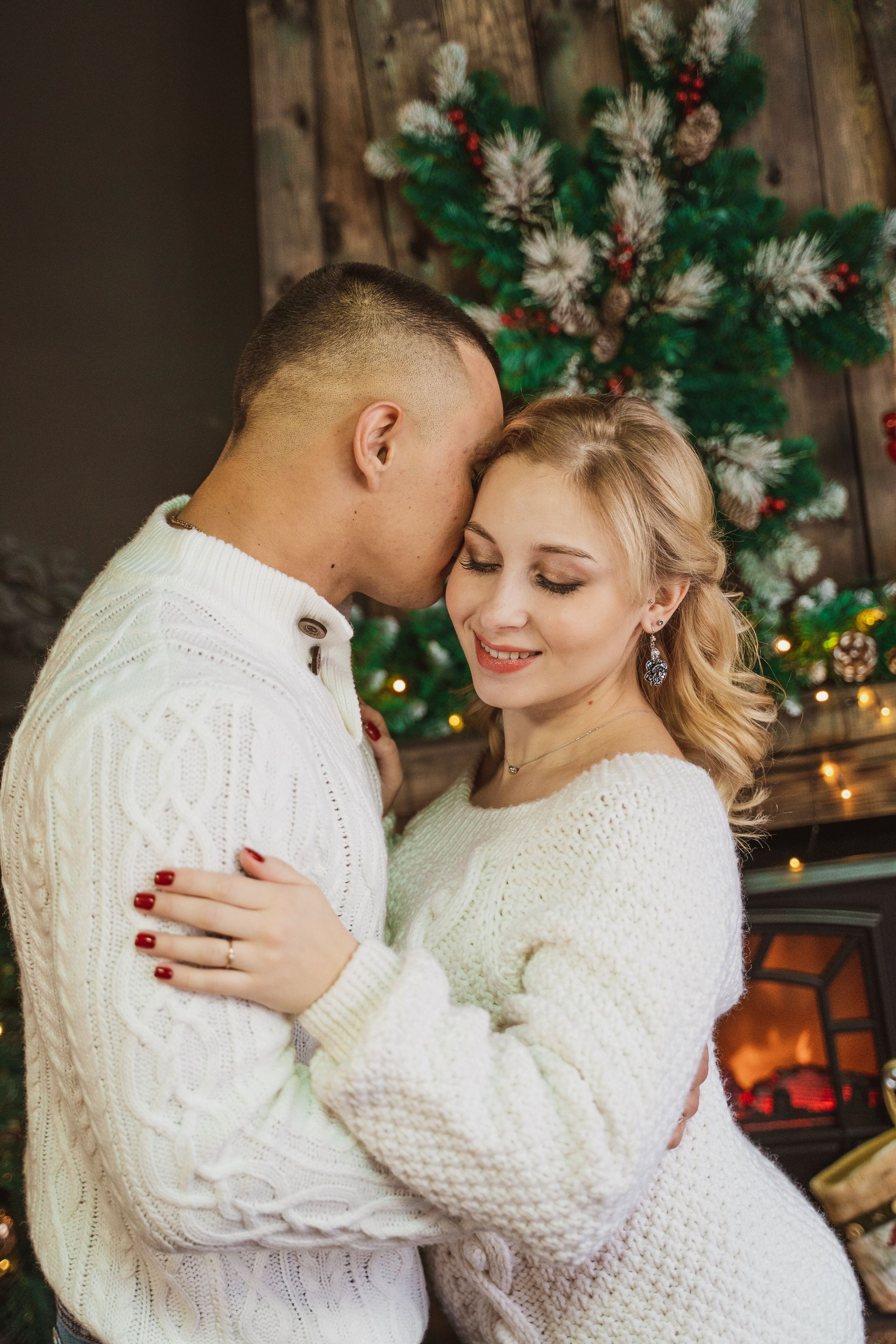 Новогодняя фотосессия беременности в студии. Анна и Кирилл. Свадебный и репортажный фотограф в Уфе| Осетрова Ольга