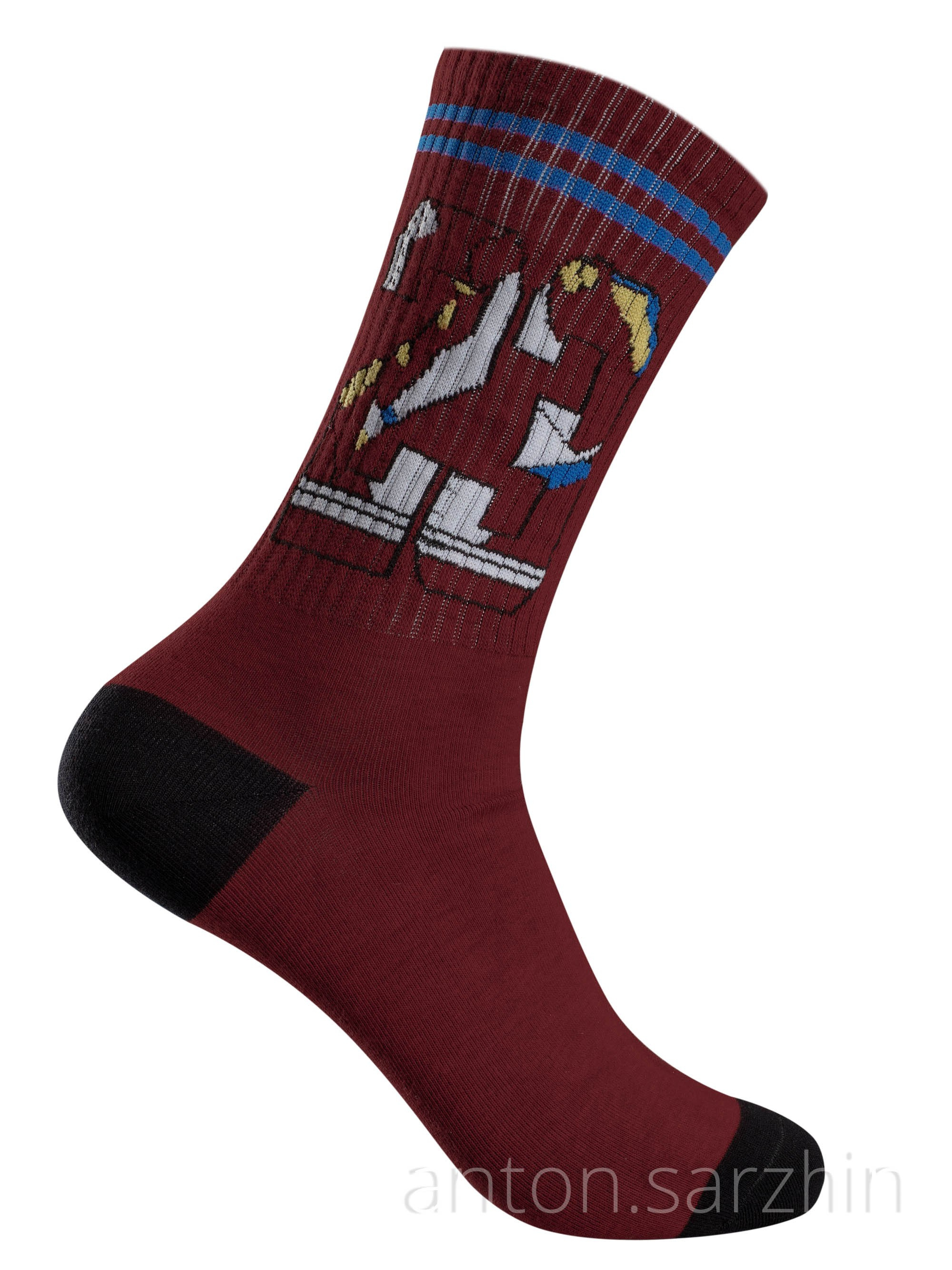 Предметная съемка носка на ноге