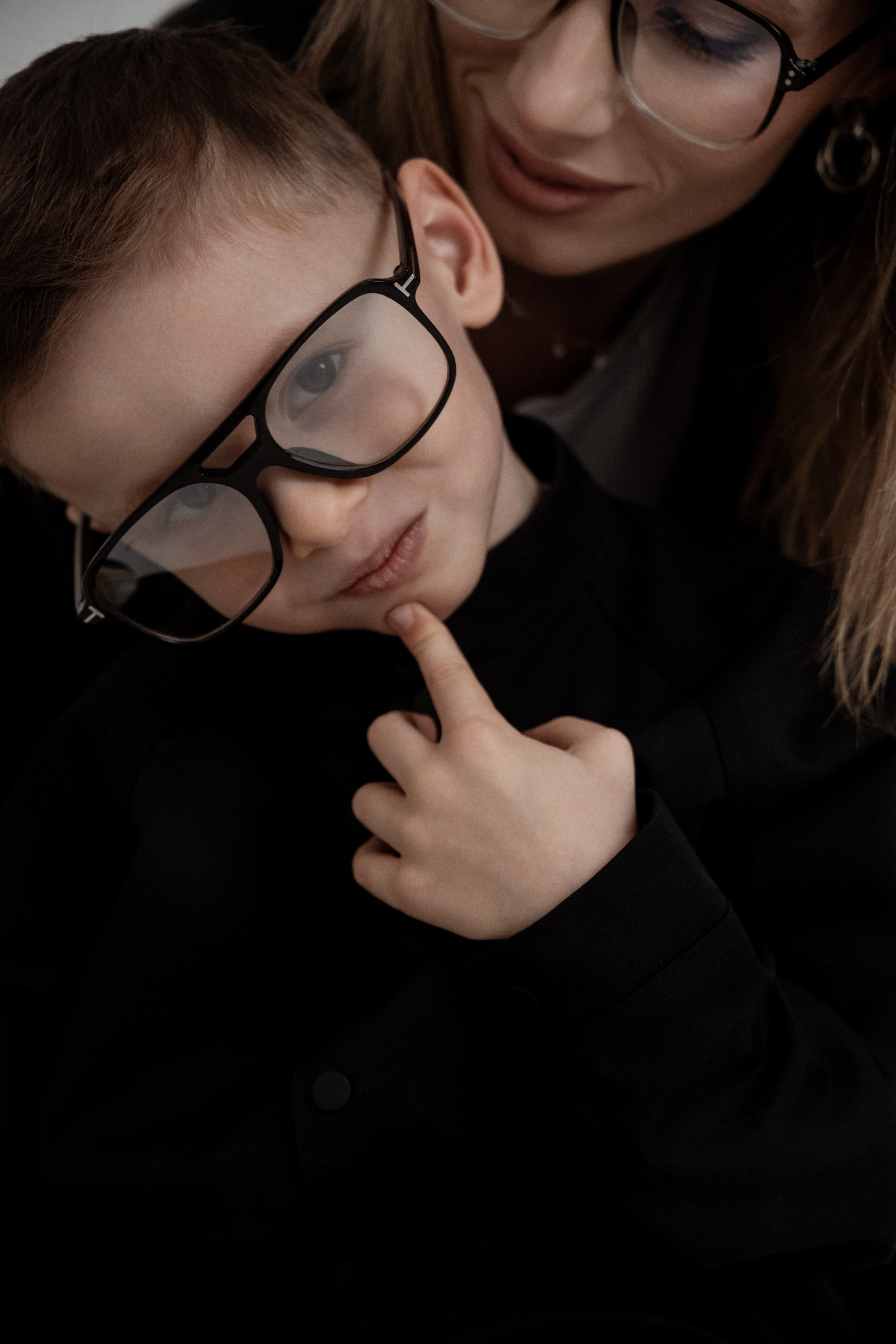 Mother and son photo shoting