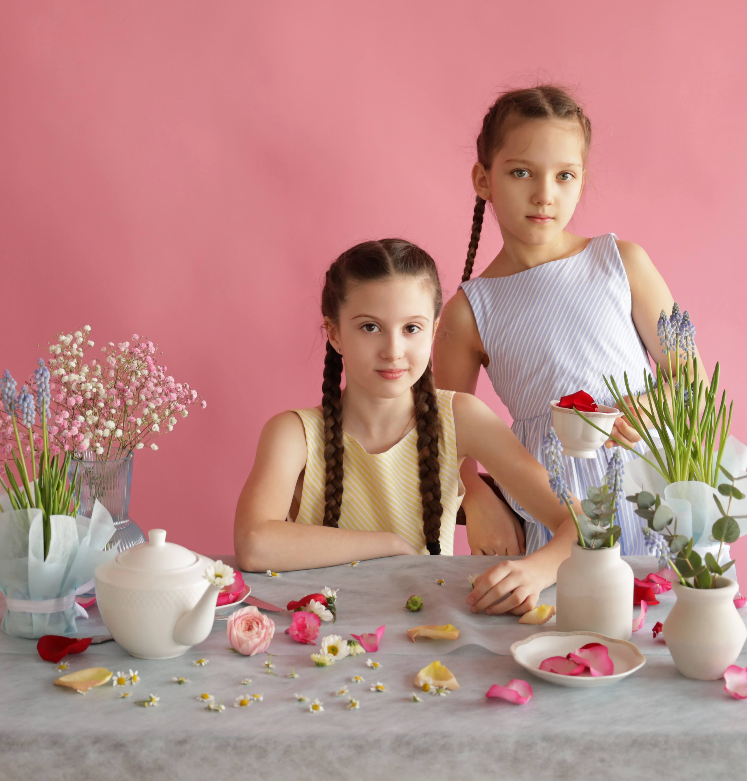 Фотосессия с цветами в фотостудии