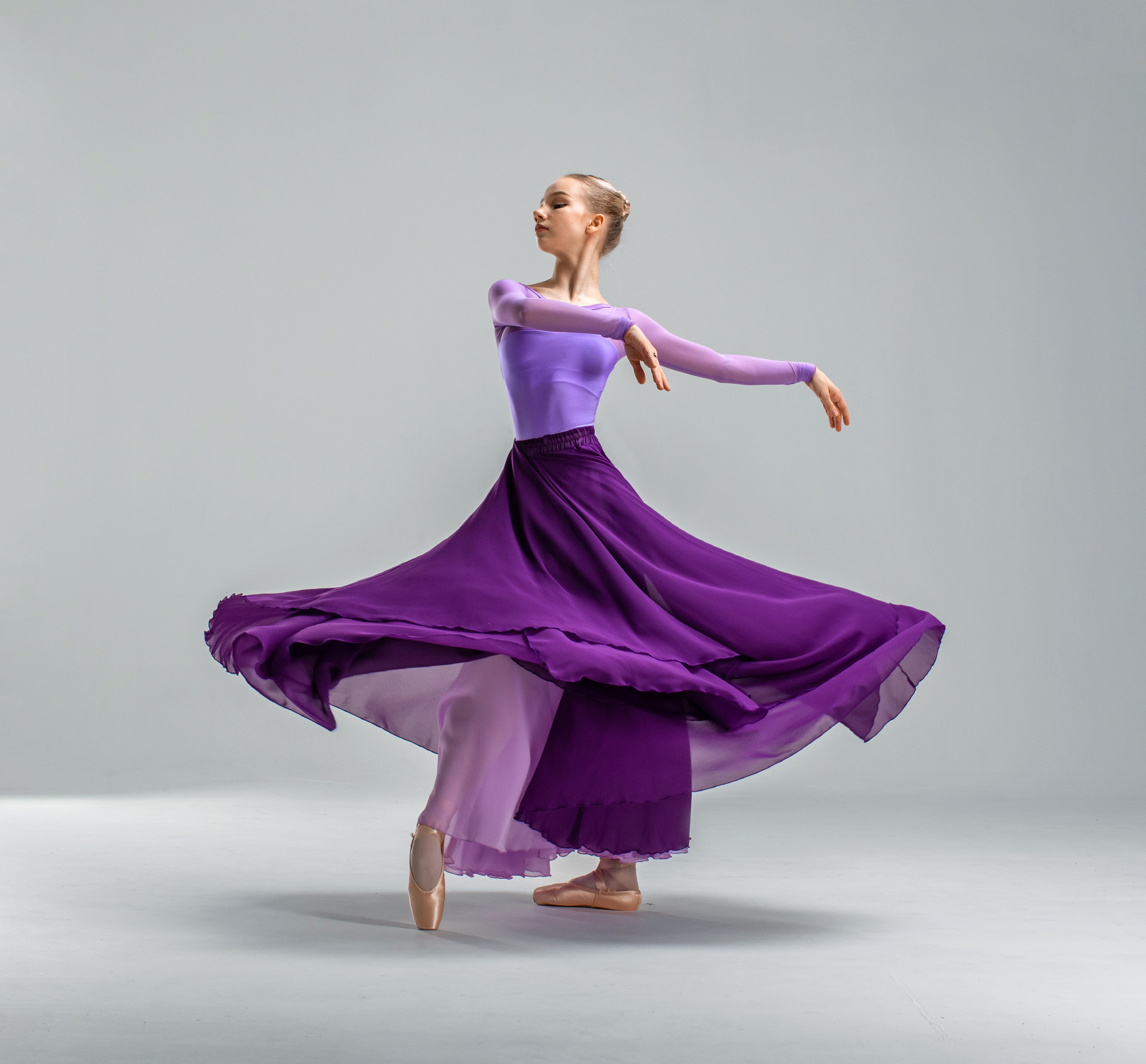 Фиолетовая воздушная длинная юбка напрокат. Балетный фотограф Алина Ханько — Душа Балета