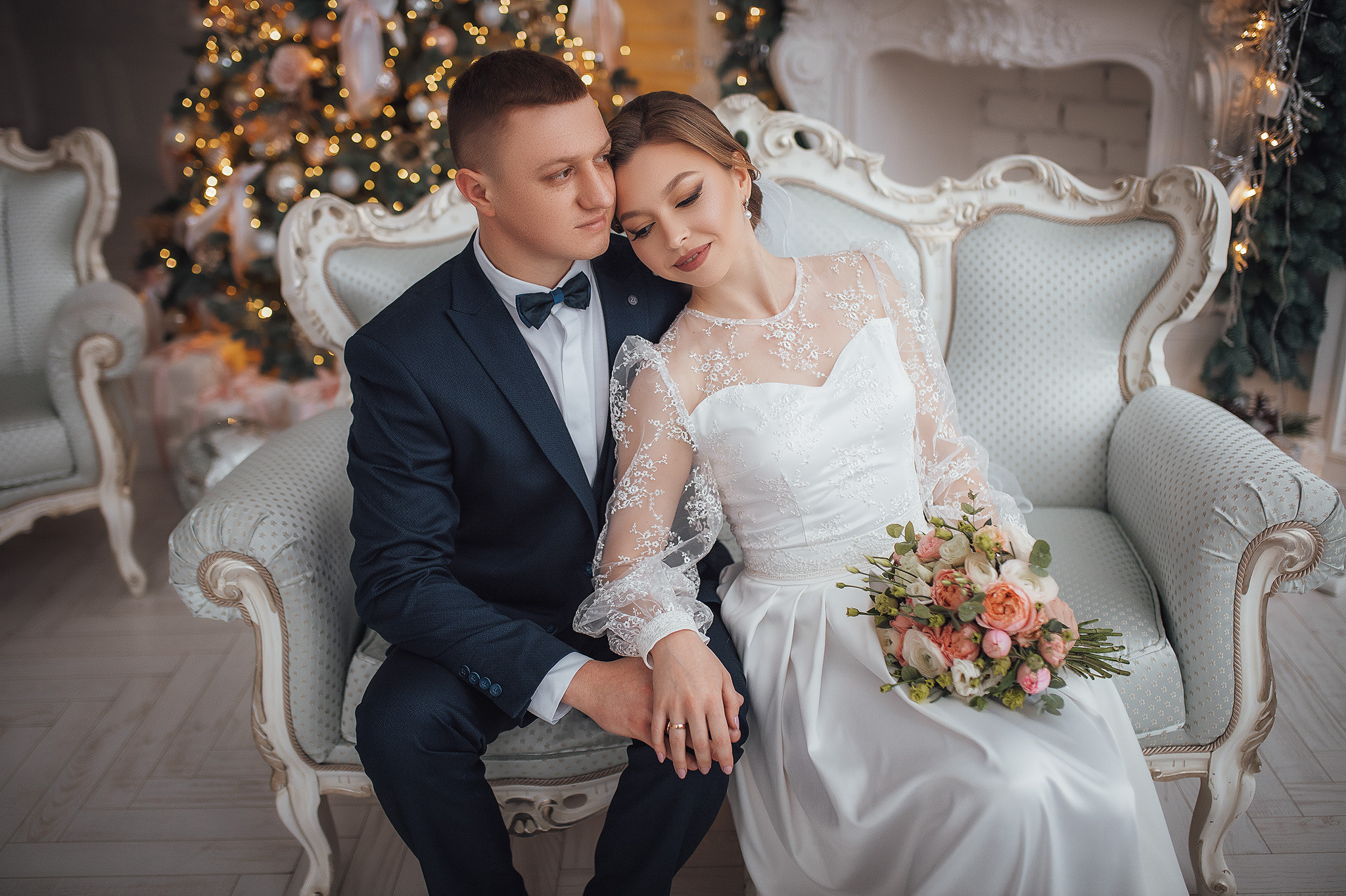 Свадебная фотосессия в студии Екатерина и Никита. Семейный и свадебный фотограф в Донецке Елена Гордеева