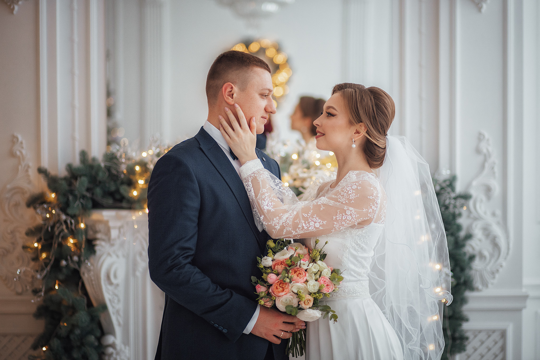 Свадебная фотосессия в студии Екатерина и Никита. Семейный и свадебный фотограф в Донецке Елена Гордеева