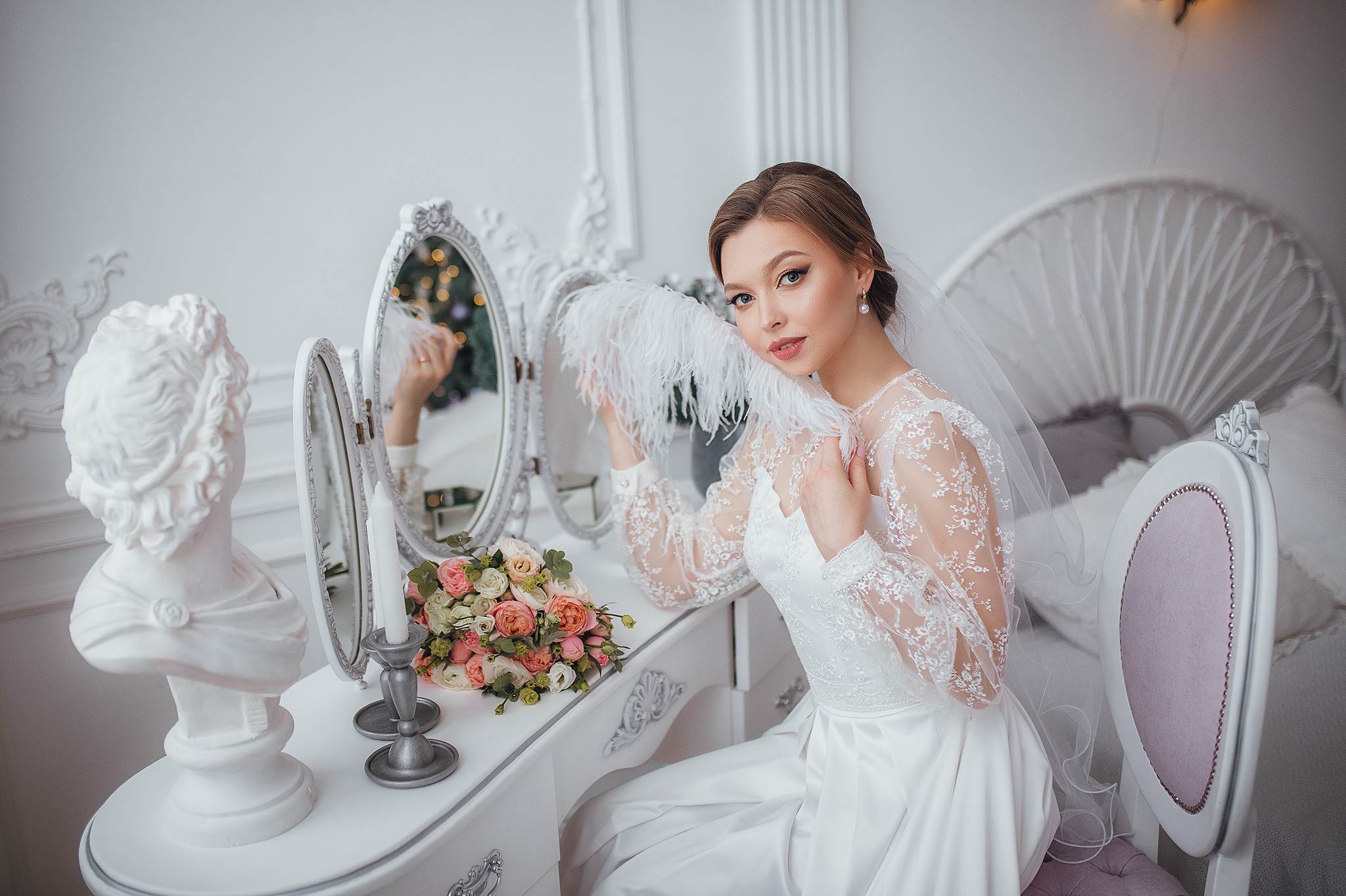 Свадебная фотосессия в студии Екатерина и Никита. Семейный и свадебный фотограф в Донецке Елена Гордеева