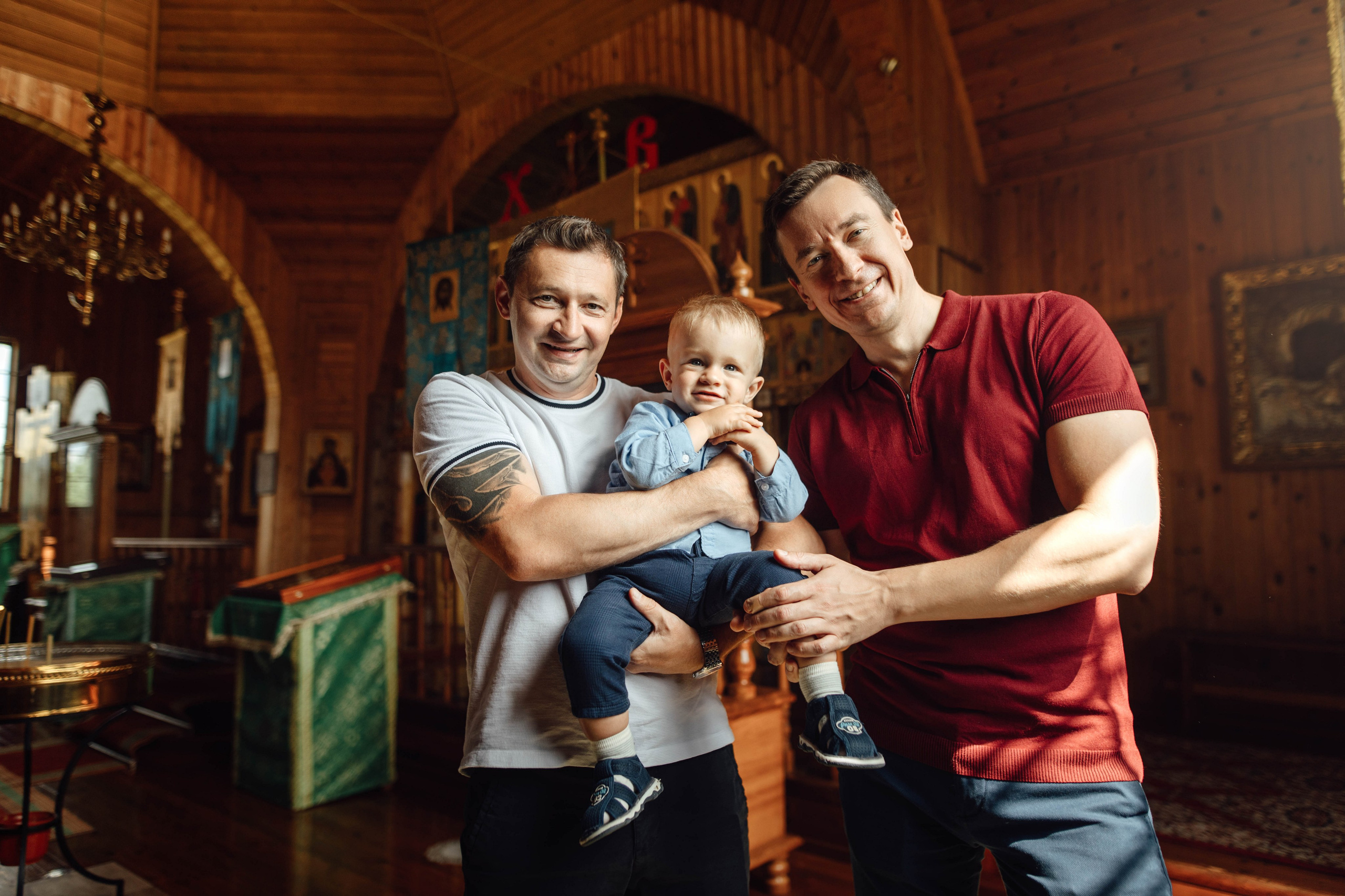 Крещение Тимофея, д. Киевец, храм Святой Троицы, август 2025