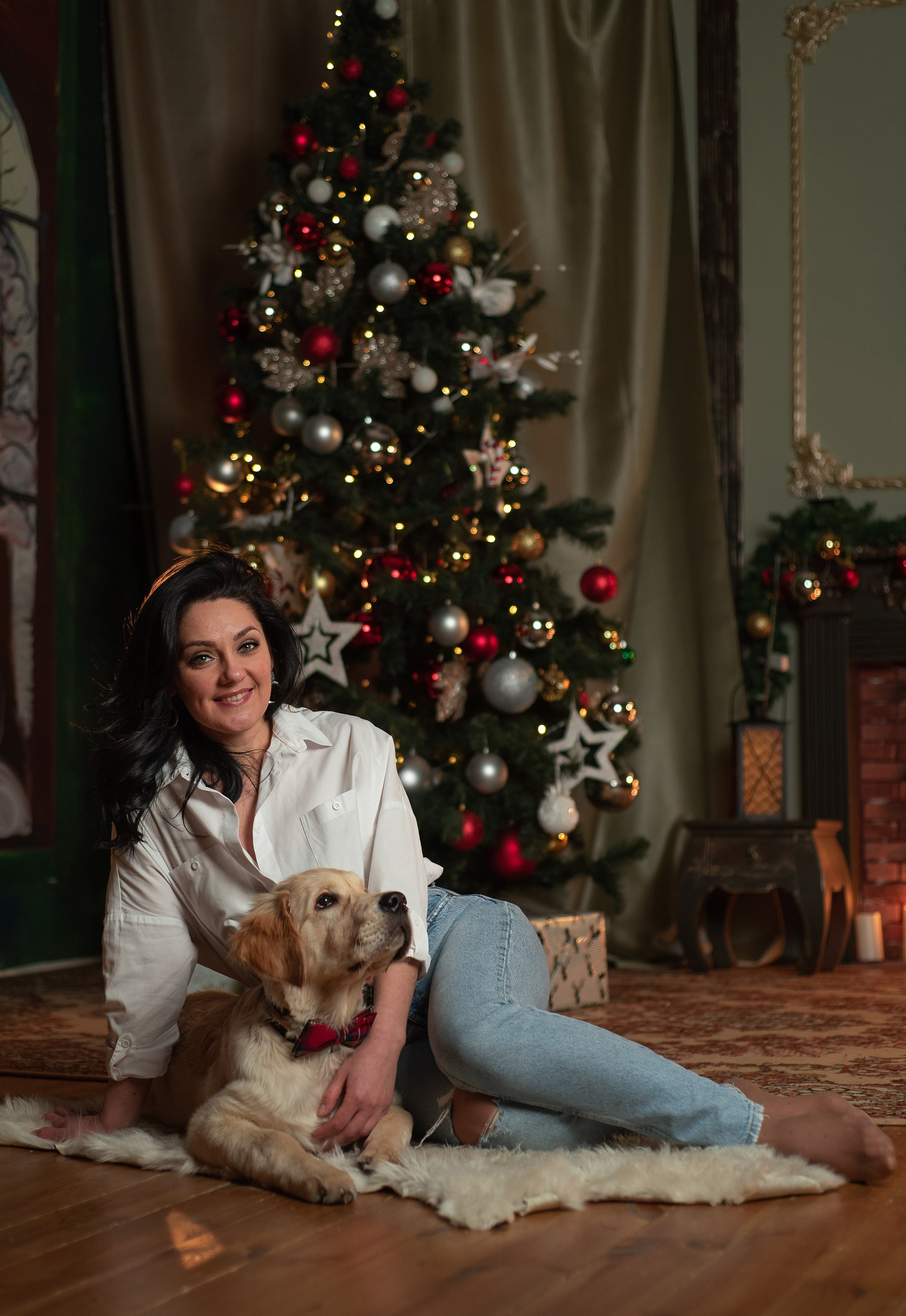 Света и Чарли. Новый год. Фотограф анималист в Казани Алина Сулейманова. Фотограф животных