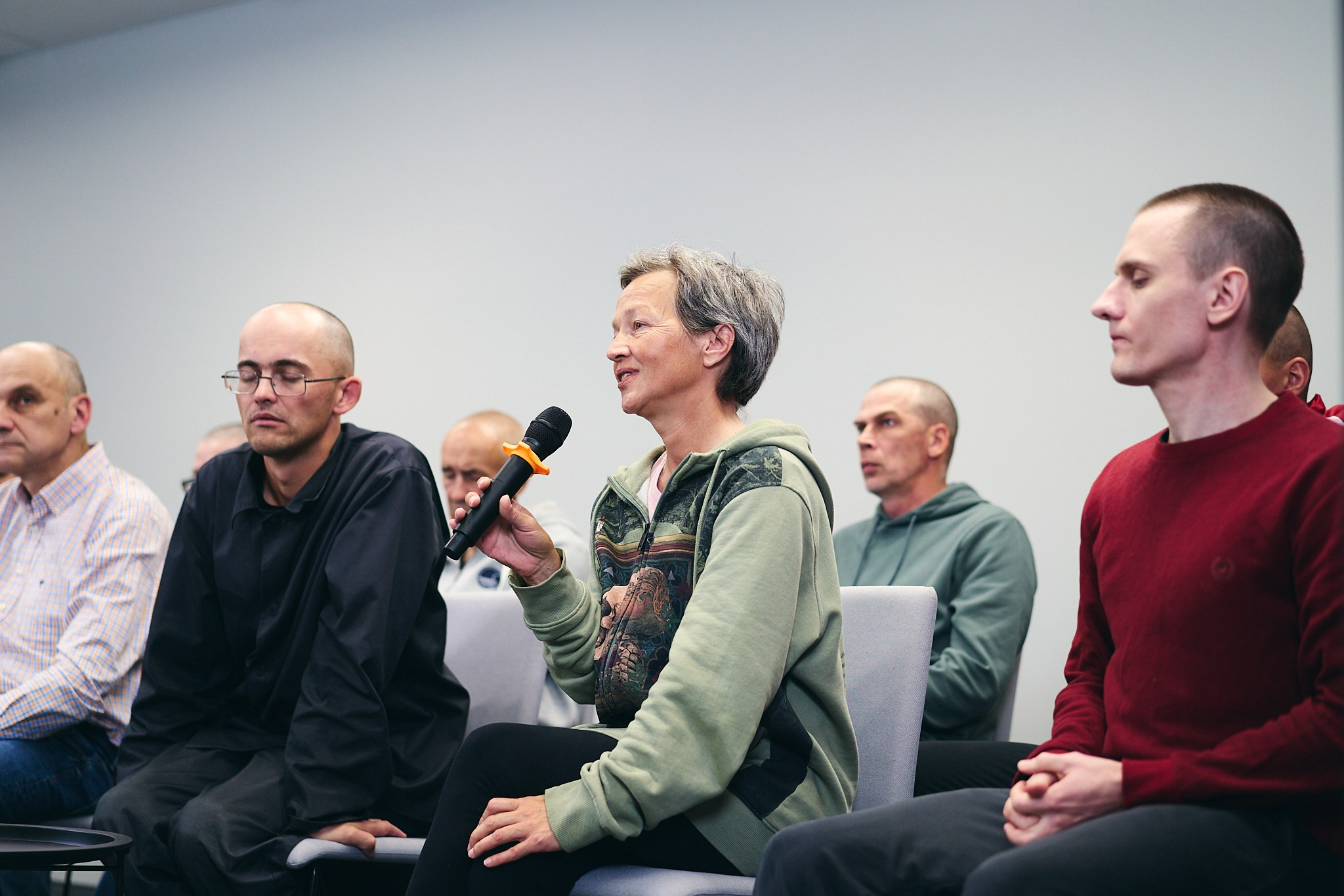 Press conference with Sviatlana Tsikhanouskaya and released political prisoners. Photographer in Vilnius