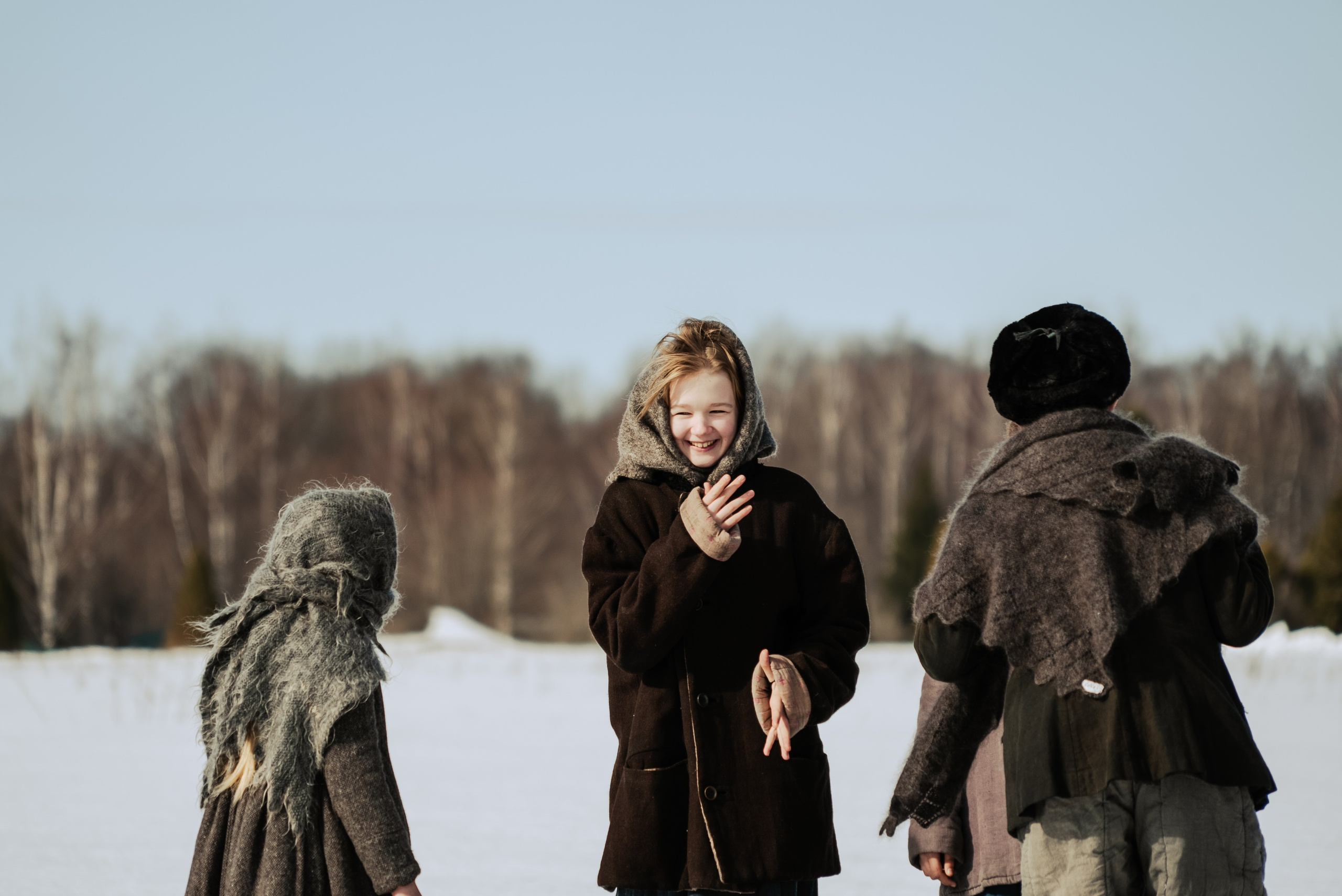 На съемках фильма «Июньская полынь». Мария Колесникова