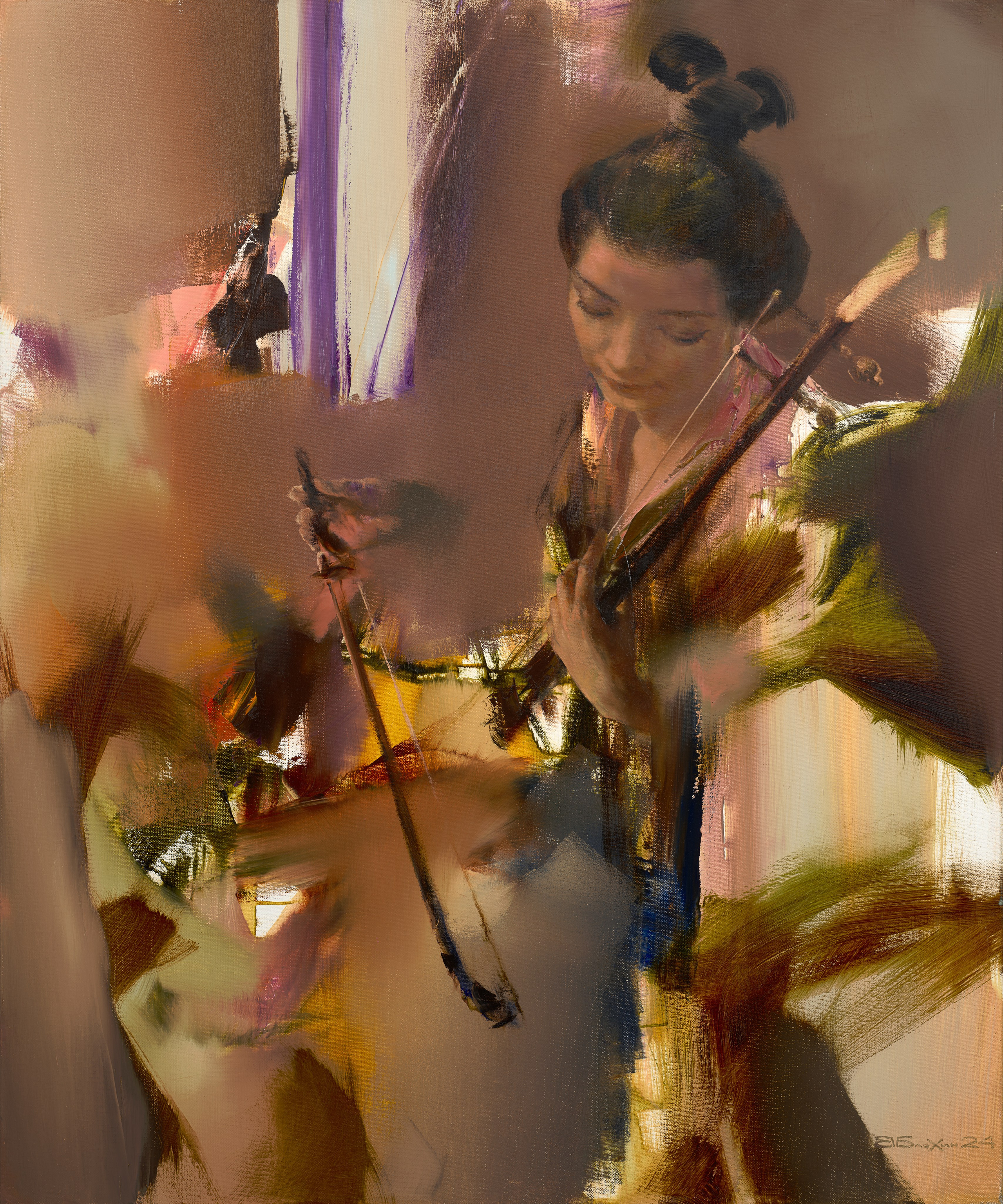 «Мелодии Киото» - художник Валерий Блохин (холст, масло, 120x100 см, 2024)