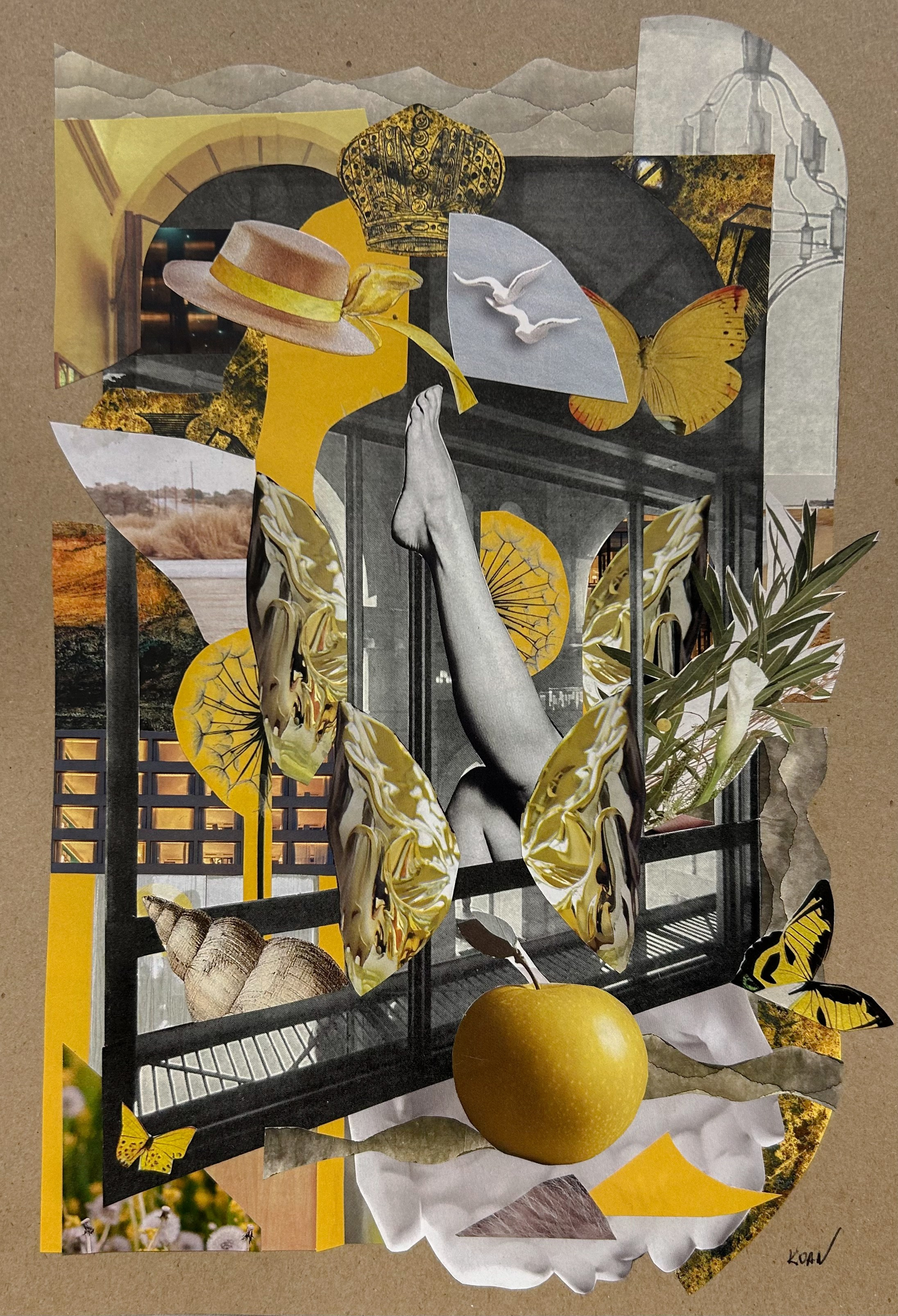 "Take it easy" Мы часто все усложняем. Но если это действительно твое, то взять его будет таким же легким действием, как взмах крыльев бабочки. Противоположность работе из первого раздела "Ты - мой!" 30х42 см