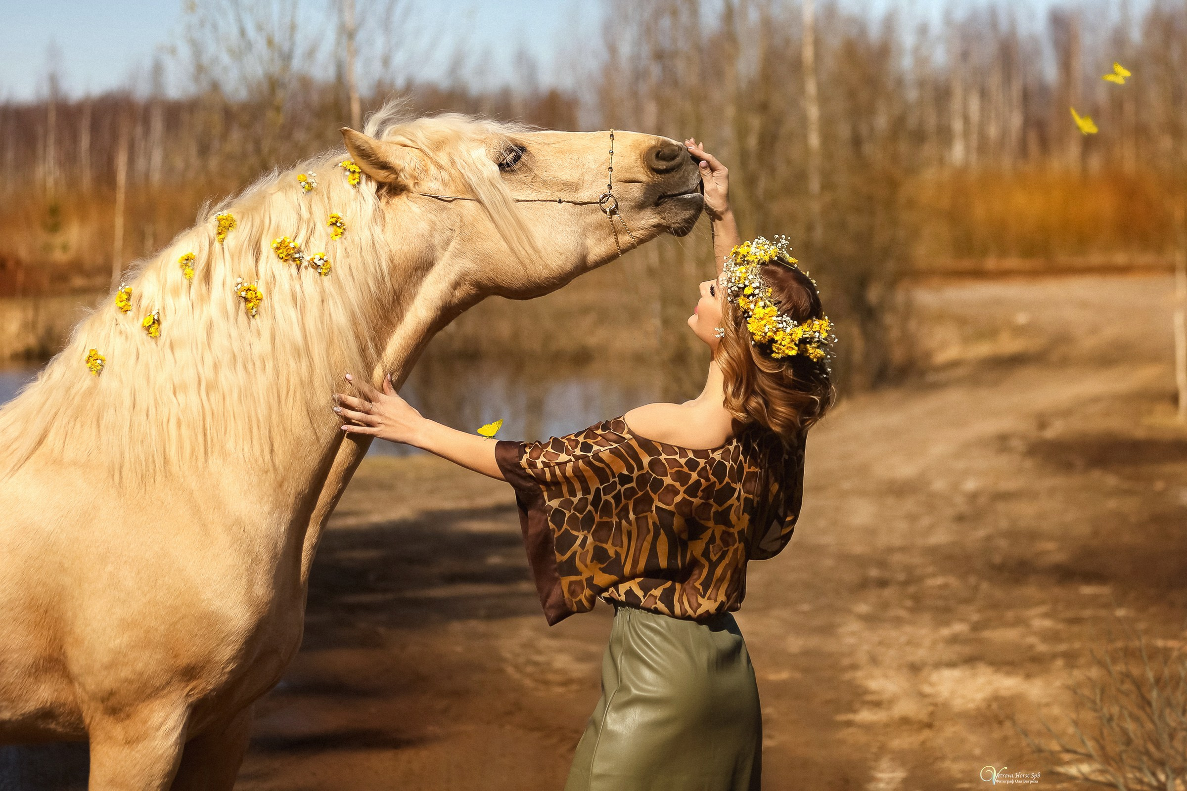 Фотосессии с лошадьми летом. Фотограф женский и мужской портрет Санкт-Петербург