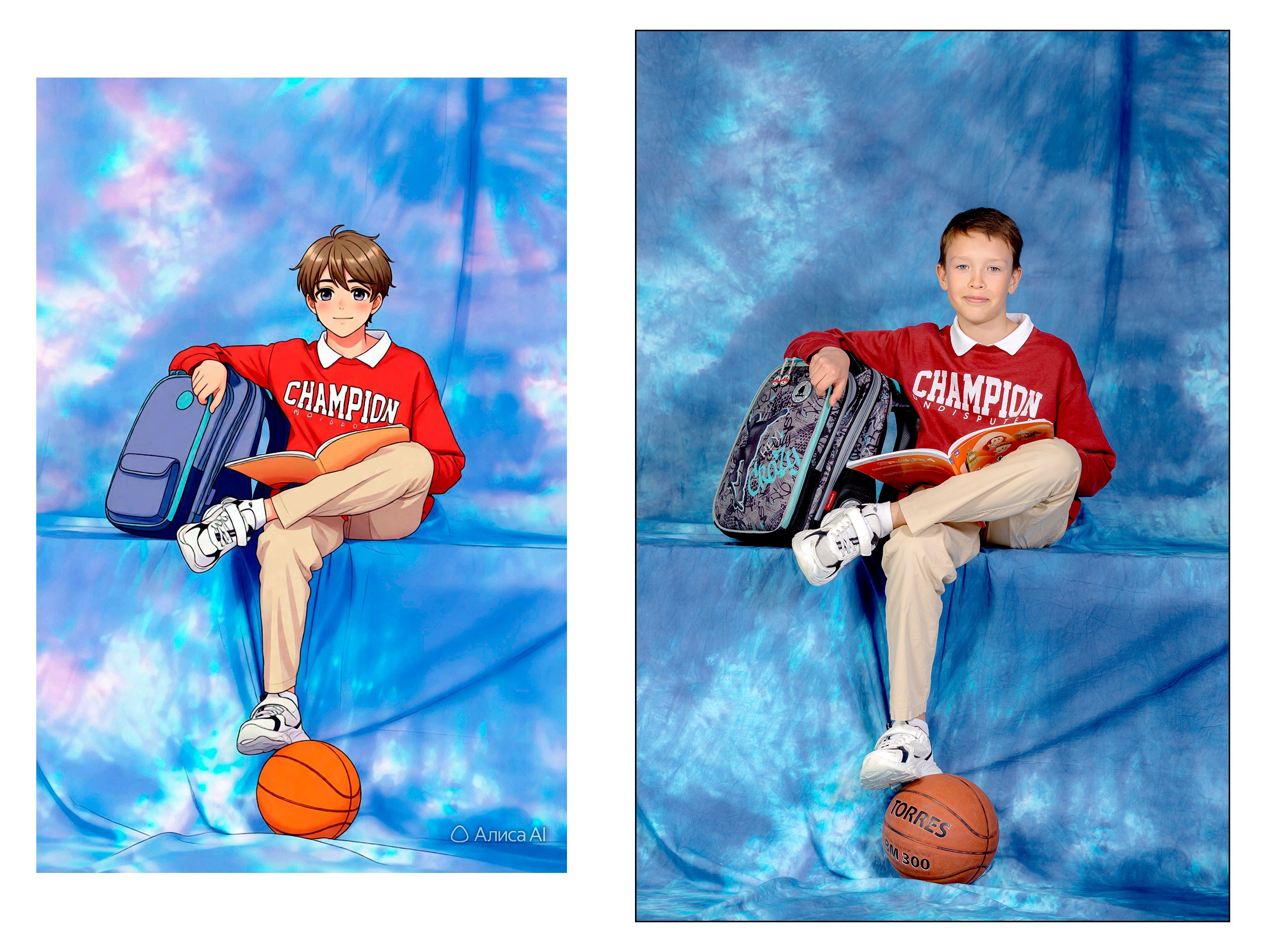 4А в СТУДИИ + АНИМЕ от ИИ Алиса. Семейный фотограф в Новороссийске Игорь Белослюдцев